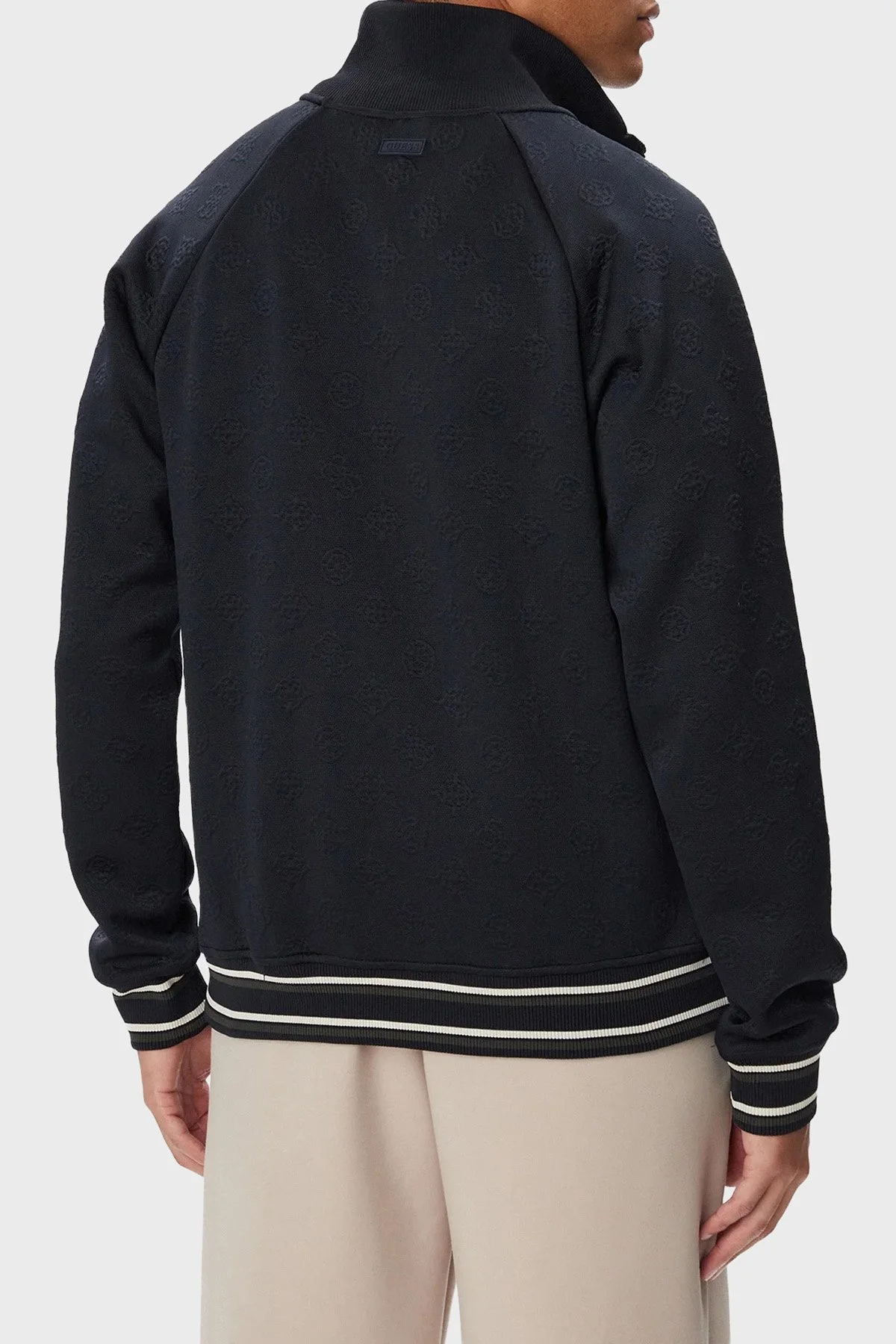 Guess Wallace Logolu Regular Fit Fermuarlı Dik Yaka Z6BQ07K6546 Erkek Sweat Z6BQ07 K6546 A73L Lacivert-beyaz - 3