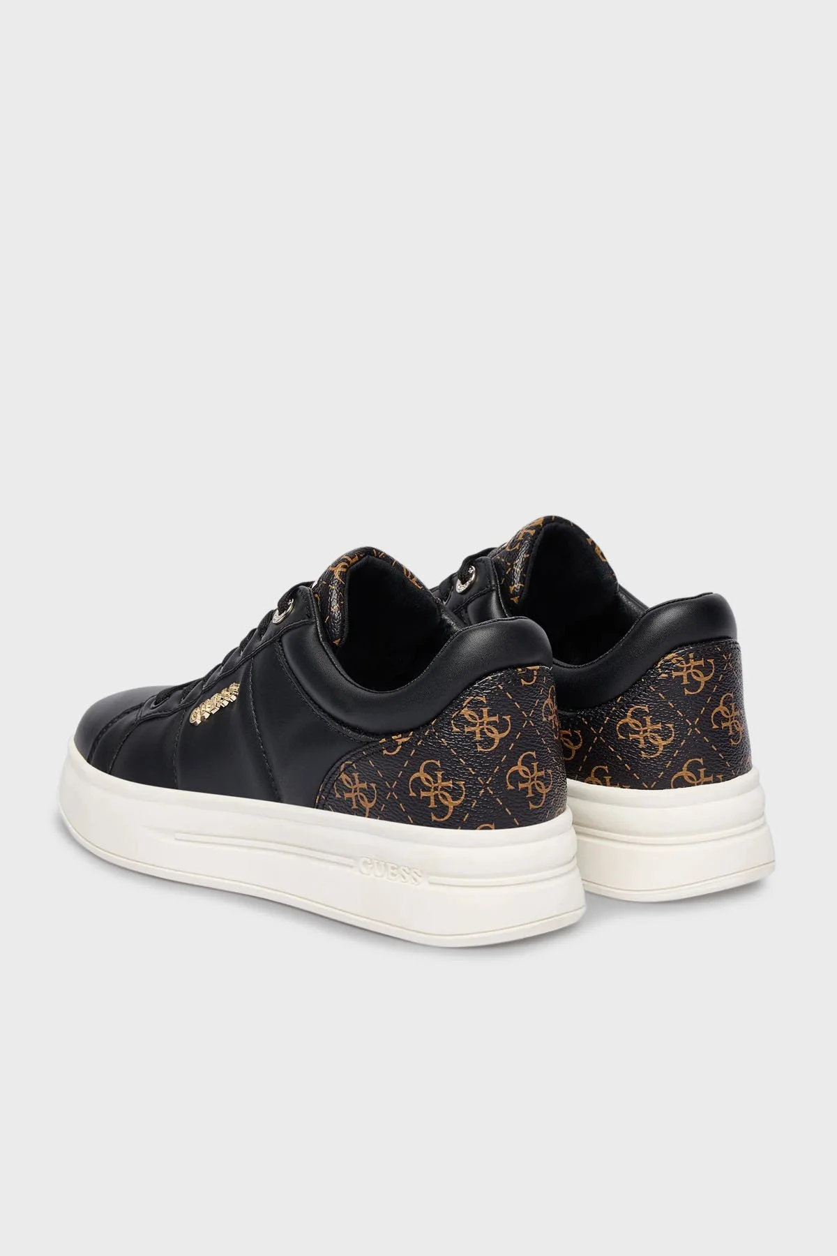 Guess Welli 4G Logolu Deri Sneaker FLFWLLPEL12 Bayan Ayakkabı FLFWLL PEL12 BLKBR SİYAH - 10