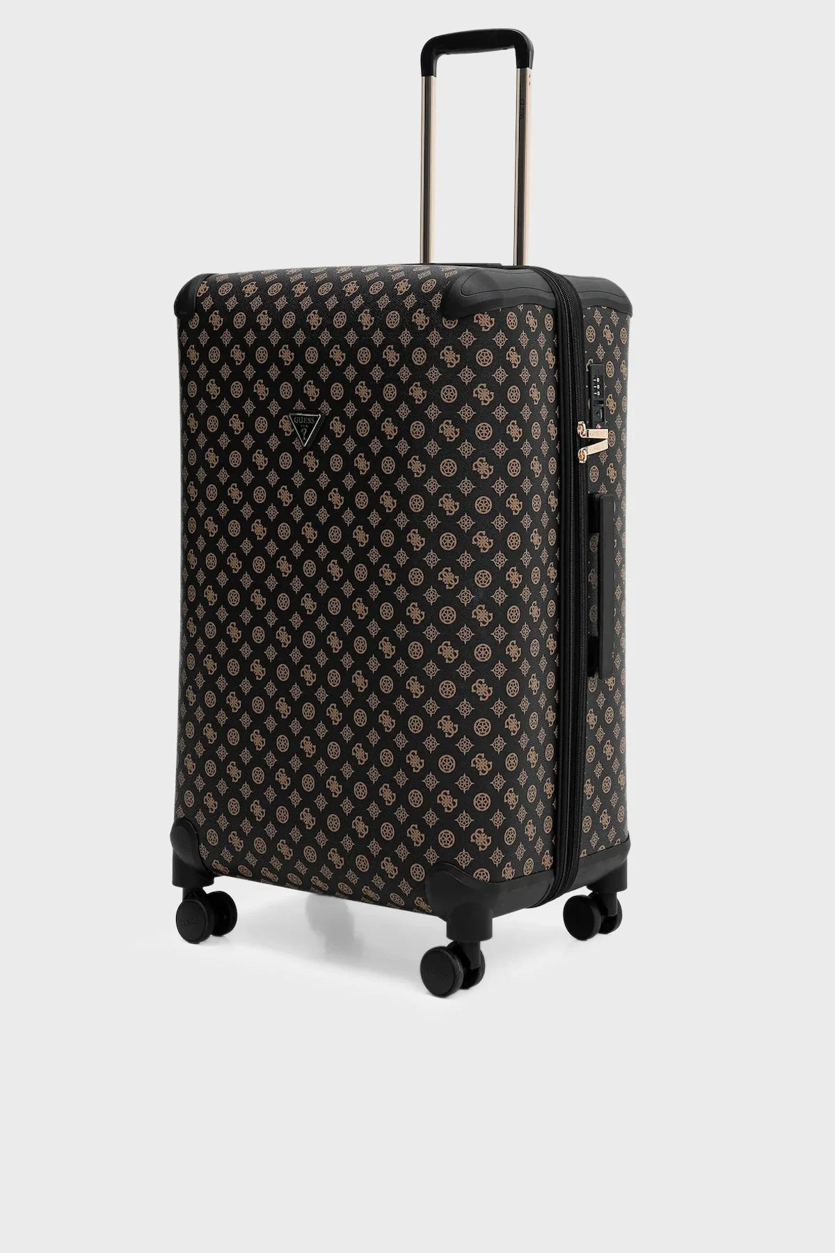 Guess Wilder 4G Logolu Şifreli Fermuarlı Bayan Büyük Boy Valiz TWHP74 52988 BRO SİYAH KAHVE - 2