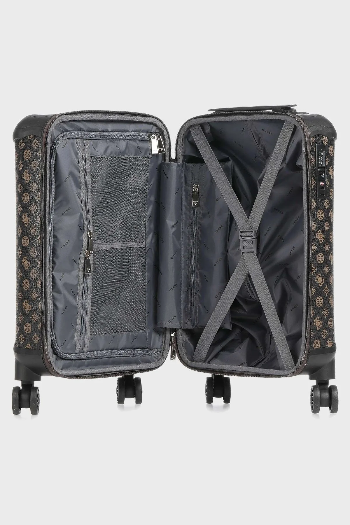 Guess Wilder Logolu Şifreli Fermuarlı Kabin Boy Bayan Valiz TWP74529830 BRO KAHVE - 3