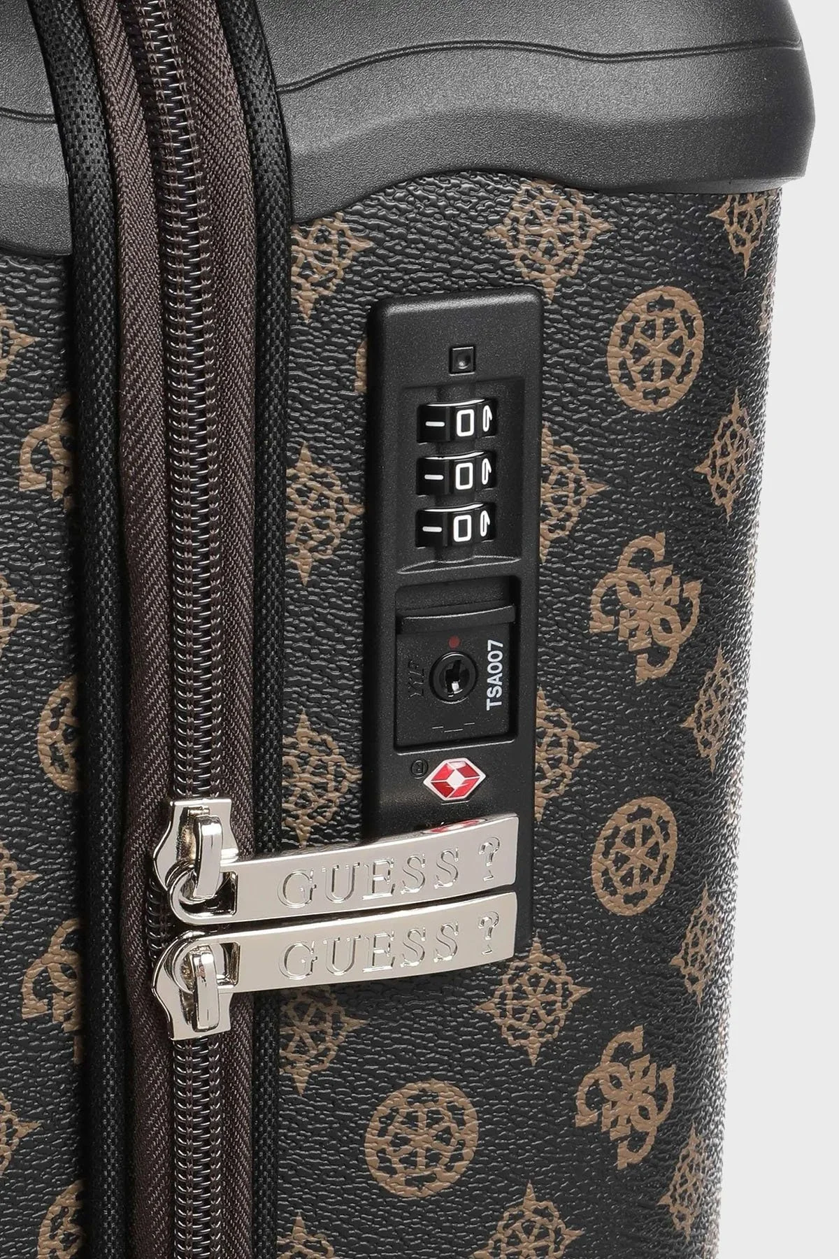 Guess Wilder Logolu Şifreli Fermuarlı Kabin Boy Bayan Valiz TWP74529830 BRO KAHVE - 4