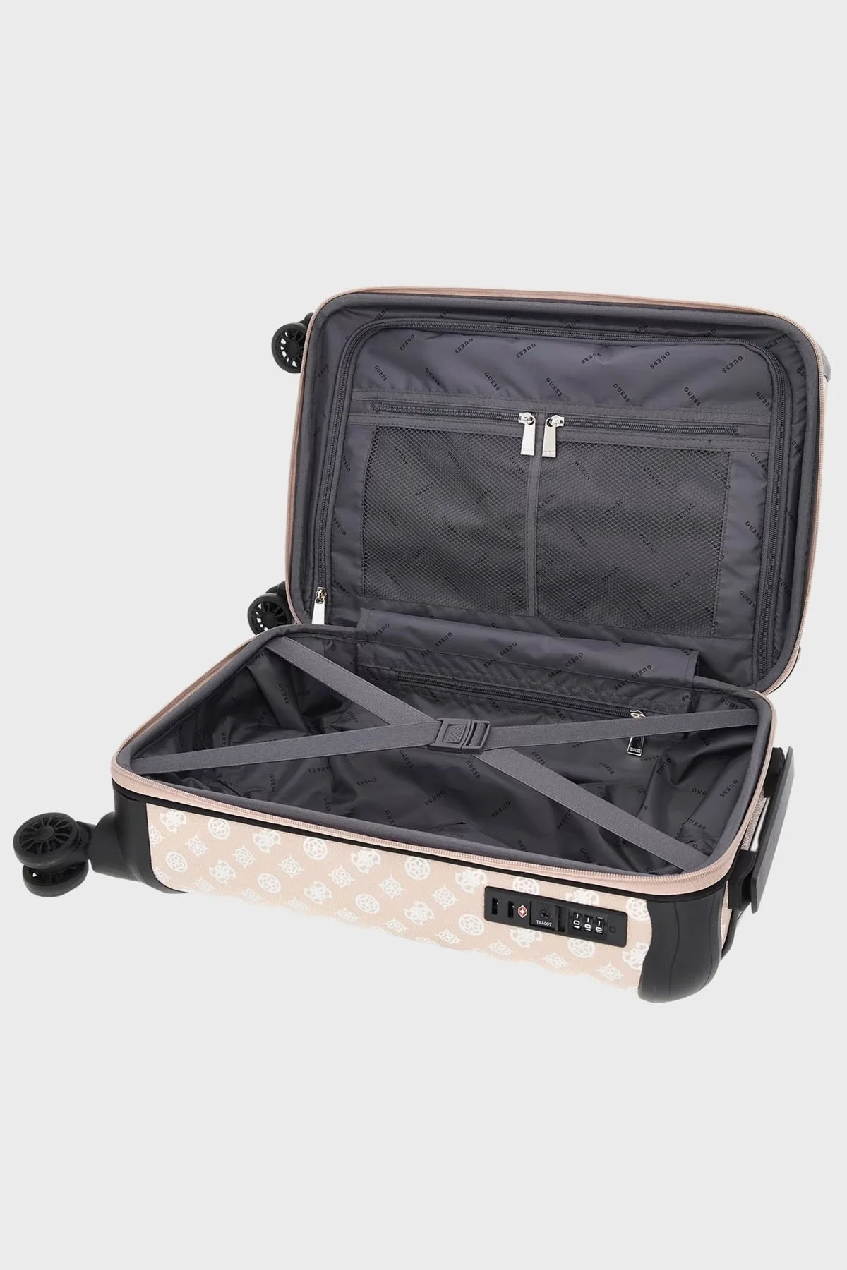 Guess Wilder 4G Peony Logolo Şifreli Fermuarlı Küçük Boy Bayan Valiz TWP74529830 NHM PEMBE - 3