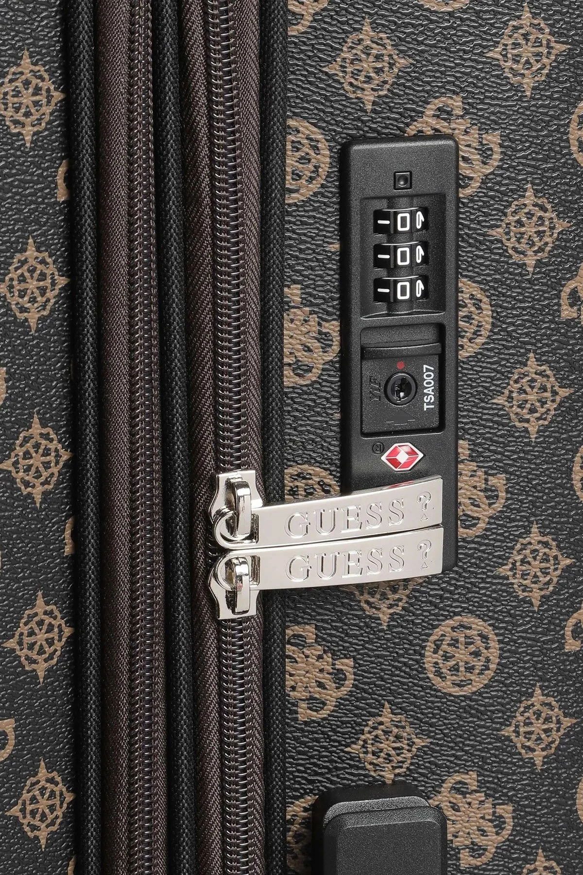 Guess Wilder Logolu Şifreli Fermuarlı Büyük Boy Bayan Valiz TWP74529880 BRO KAHVE - 3