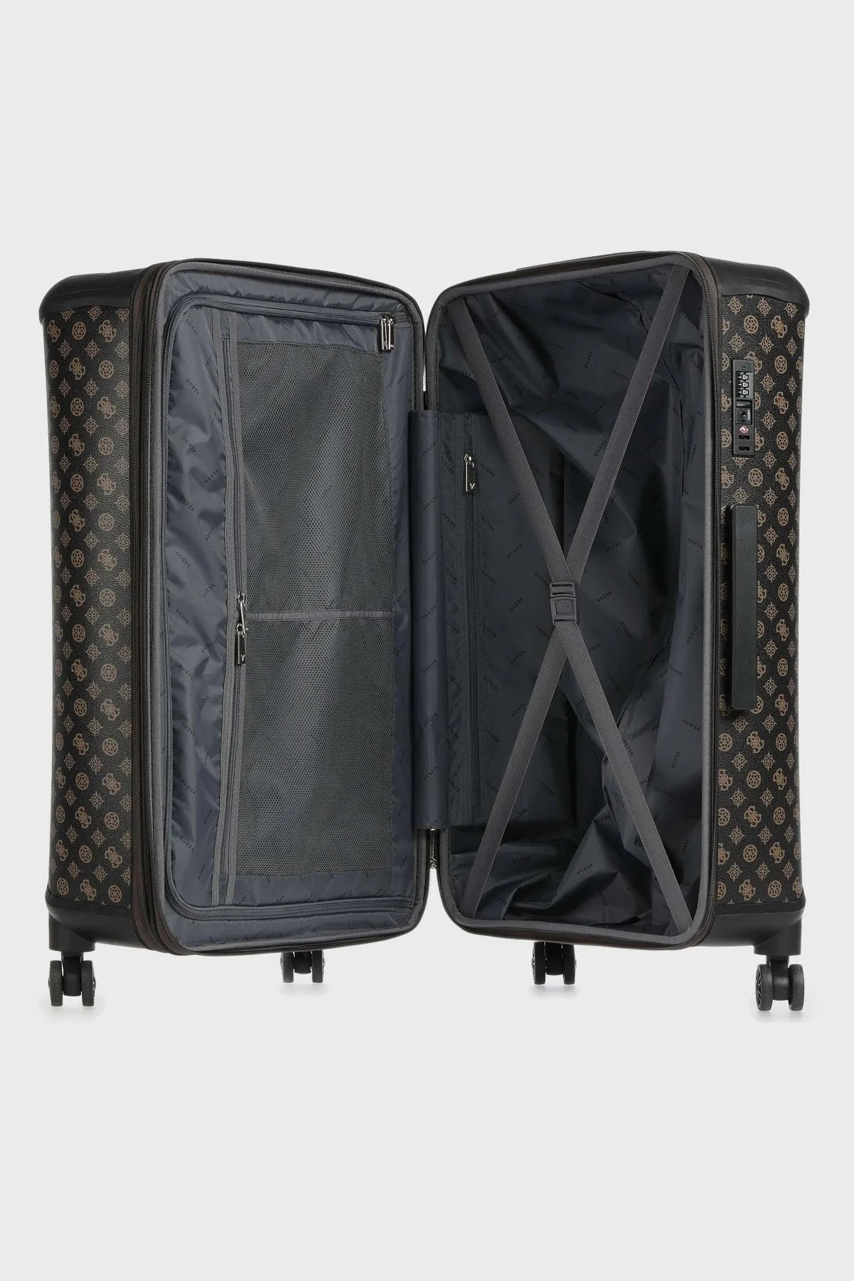 Guess Wilder Logolu Şifreli Fermuarlı Büyük Boy Bayan Valiz TWP74529880 BRO KAHVE - 6