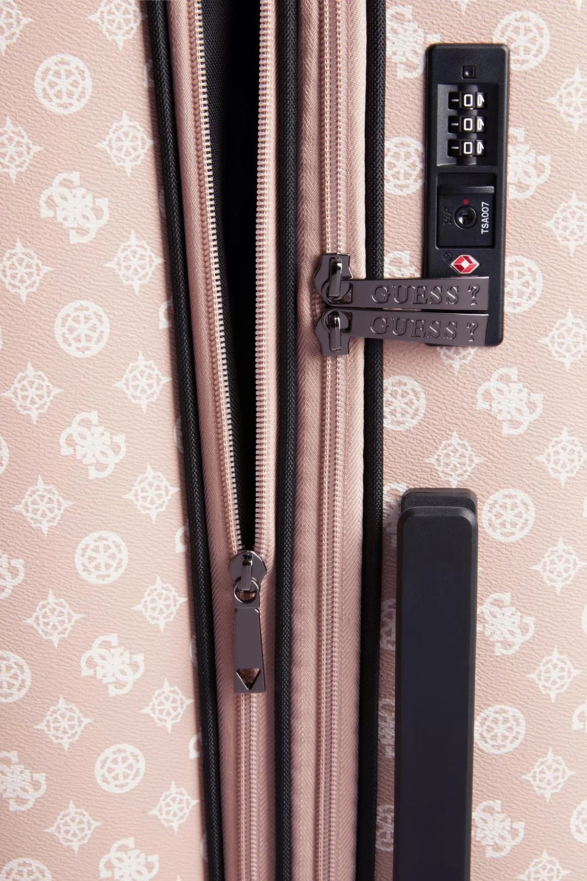 Guess Wilder 4G Peony Logolu Şifreli Fermuarlı Büyük Boy Bayan Valiz TWP74529880 NHM PEMBE - 5
