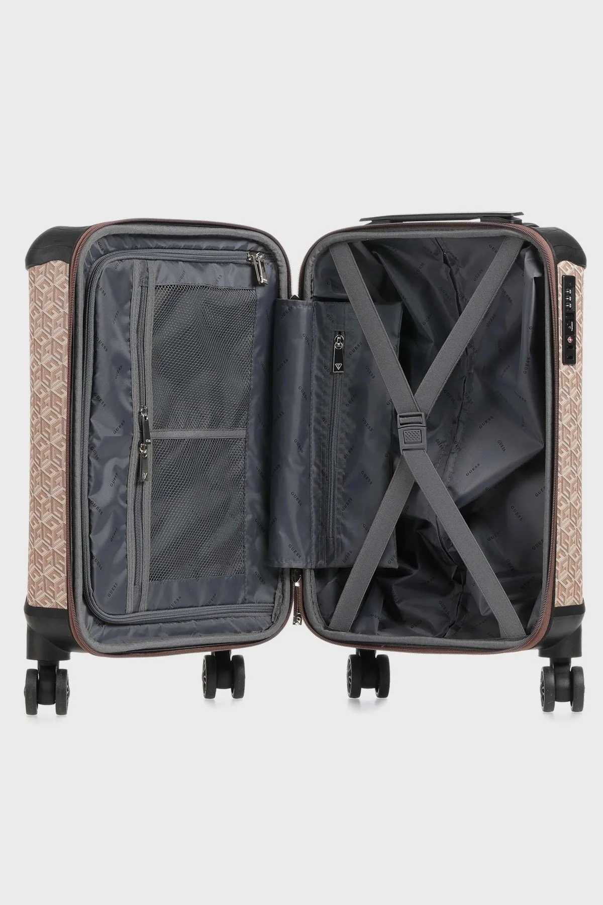 Guess Wilder Şifreli Fermuarlı Kabin Boy Bayan Valiz TWS74529830 TPG AÇIK KAHVE - 3