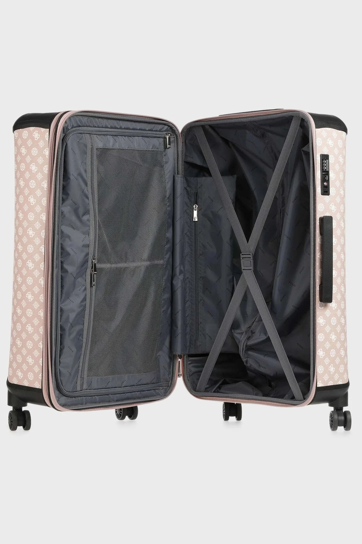 Guess Wilder Logolu Desenli Fermuarlı Büyük Boy TWP74529880 Bayan Valiz TWP745 29880 RWO PUDRA - 12