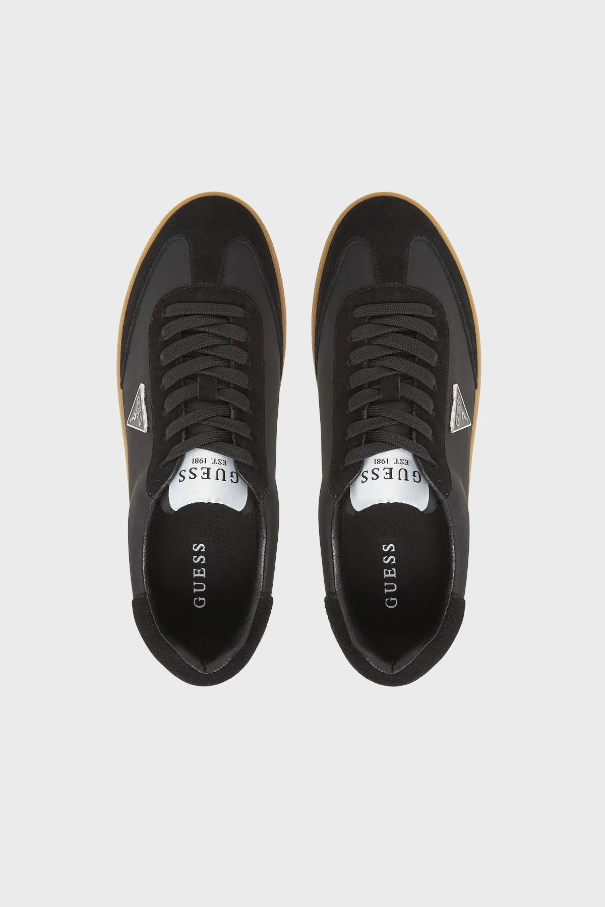 Guess Wiman Logolu Hakiki Deri ve Süet Detaylı Sneaker FMTWIMLEA12 Erkek Ayakkabı FMTWIM LEA12 BLACK SİYAH - 10