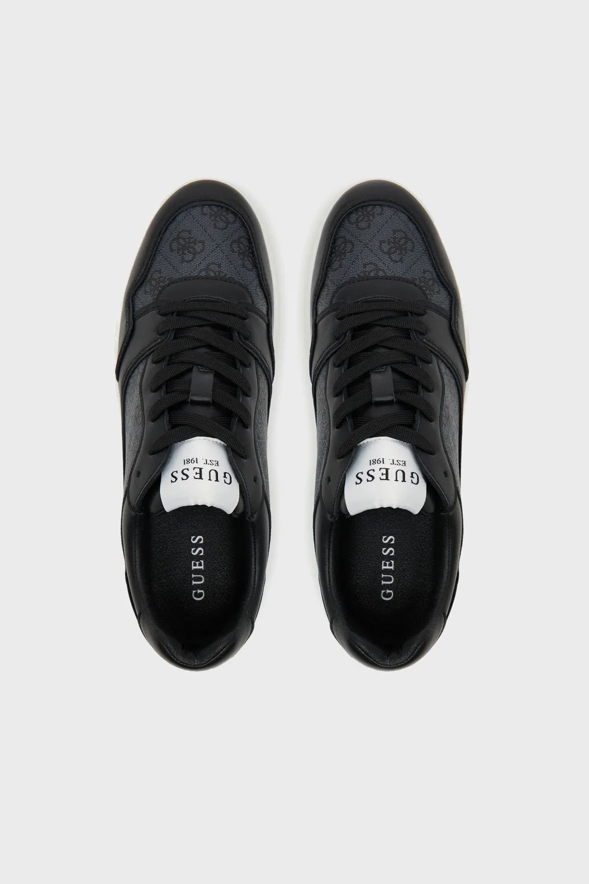 Guess Winno 4G Logo Baskılı Hakiki Deri Karışımlı Sneaker FMJWIILEA12 Erkek Ayakkabı FMJWII LEA12 BLACK SİYAH - 9