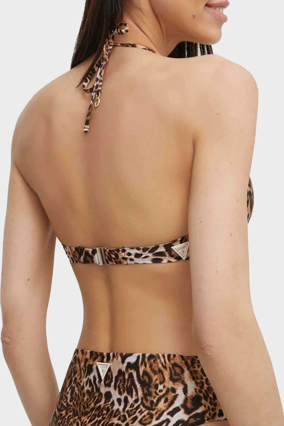 Guess Wired Leopar Boyundan Bağlamalı E4GJ23MC04R Bayan Bikini Üstü E4GJ23 MC04R P122 LEOPAR - 7