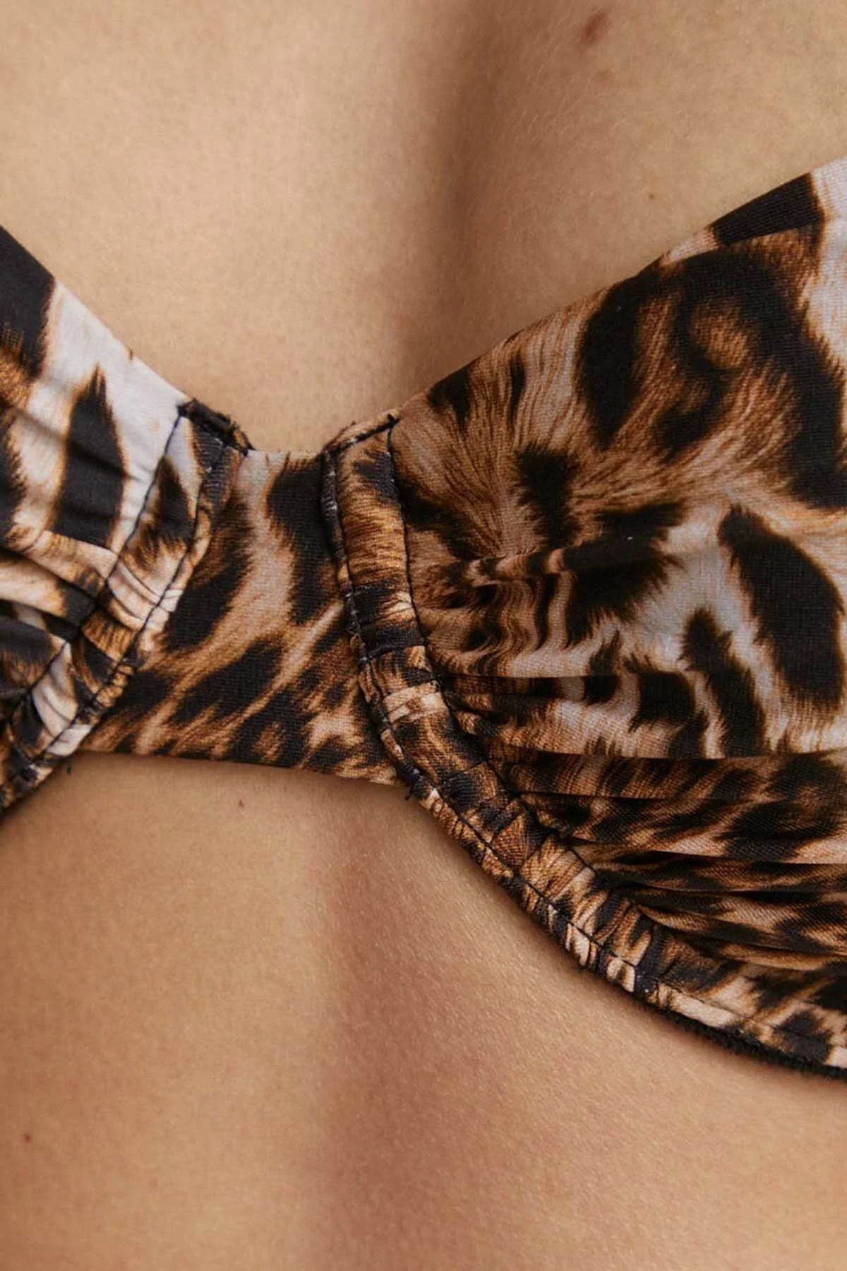 Guess Wired Leopar Boyundan Bağlamalı E4GJ23MC04R Bayan Bikini Üstü E4GJ23 MC04R P122 LEOPAR - 8