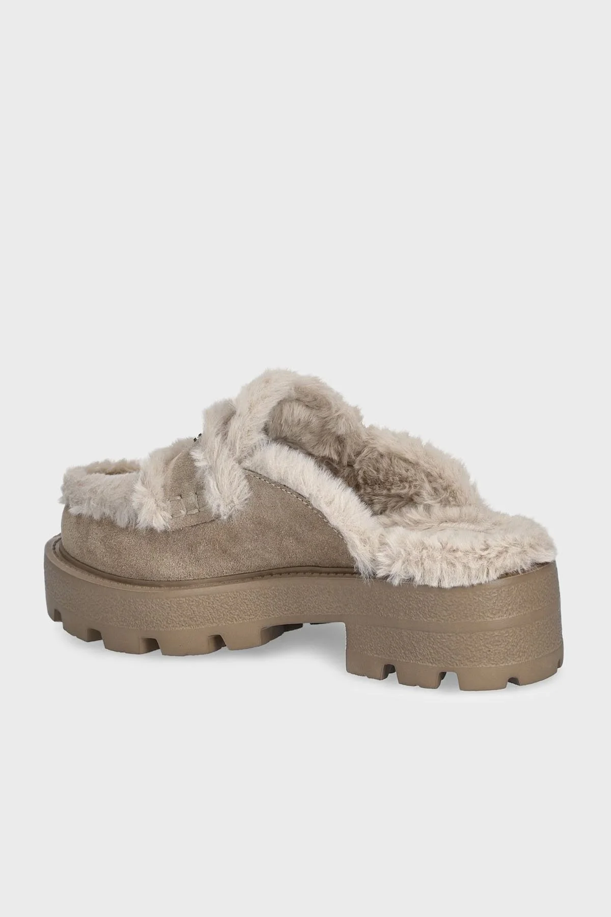 Guess Yaneta Hakiki Deri Karışımlı Yumuşak Tüylü FLFYATSUE06 Bayan Terlik FLFYAT SUE06 NATU VİZON - 3