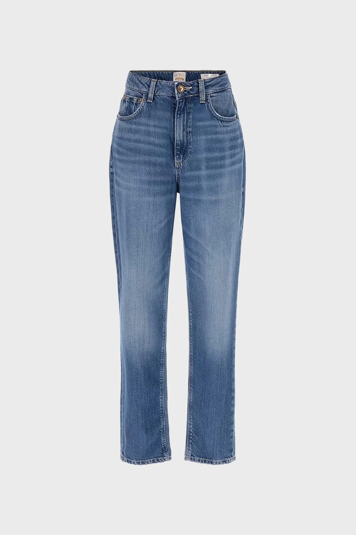 Guess Yüksek Bel Mom Jeans W4GA21D5B91 Bayan Kot Pantolon W4GA21 D5B91 MAS3 MAVİ - 7