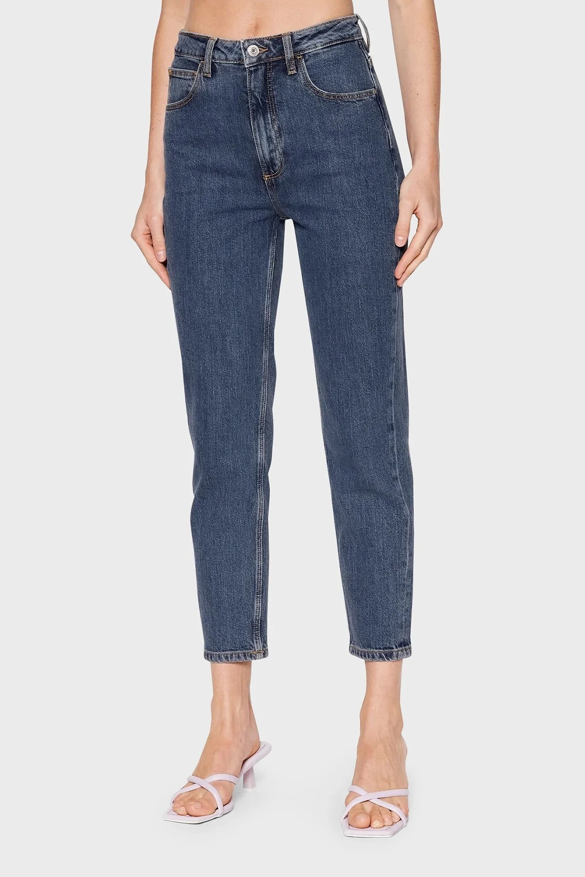 Guess Yüksek Bel Relaxed Fit Mom Jeans W2YA21 D4NH5 Bayan Kot Pantolon W2YA21D4NH5 AUMD LACİVERT - 2