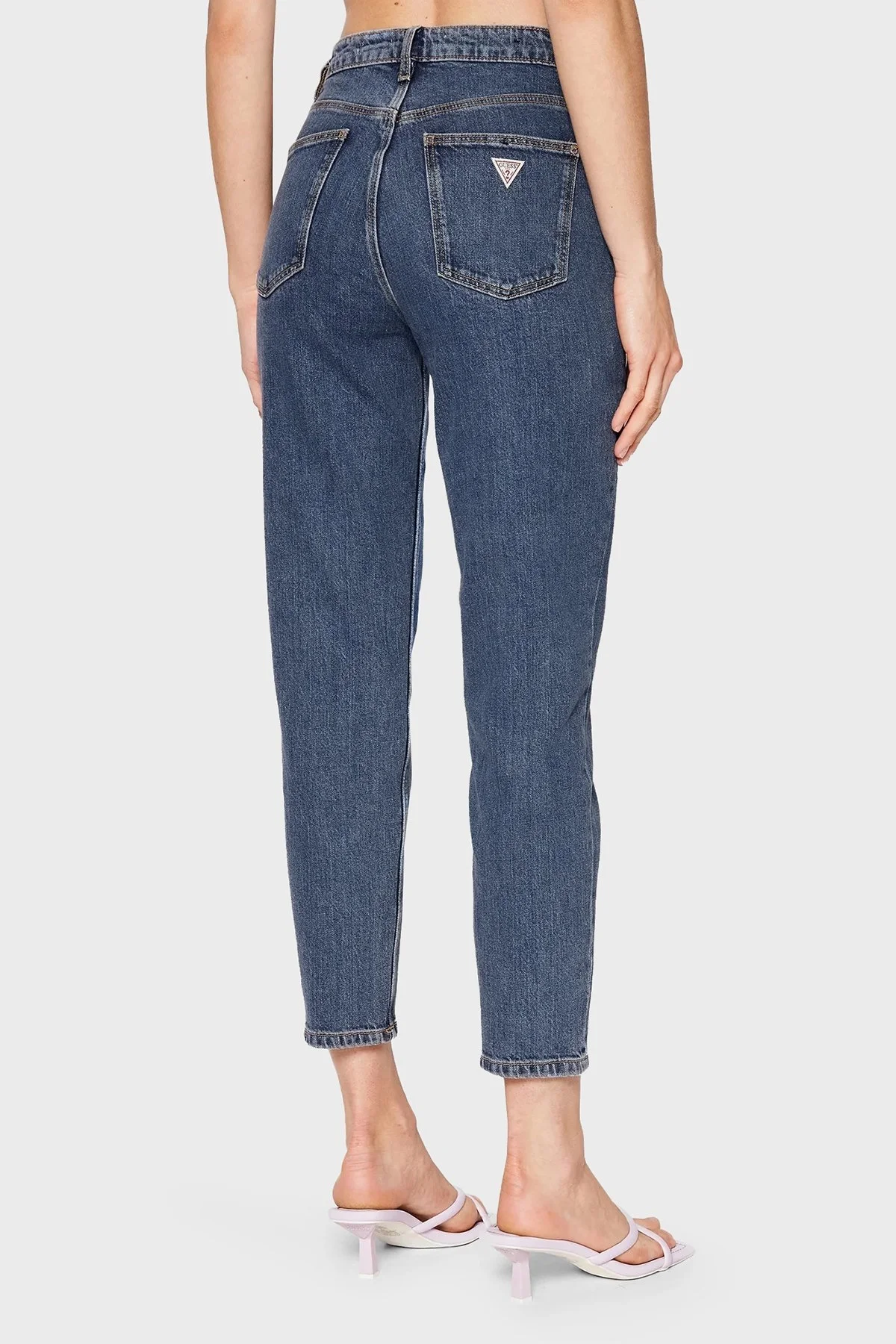Guess Yüksek Bel Relaxed Fit Mom Jeans W2YA21 D4NH5 Bayan Kot Pantolon W2YA21D4NH5 AUMD LACİVERT - 3