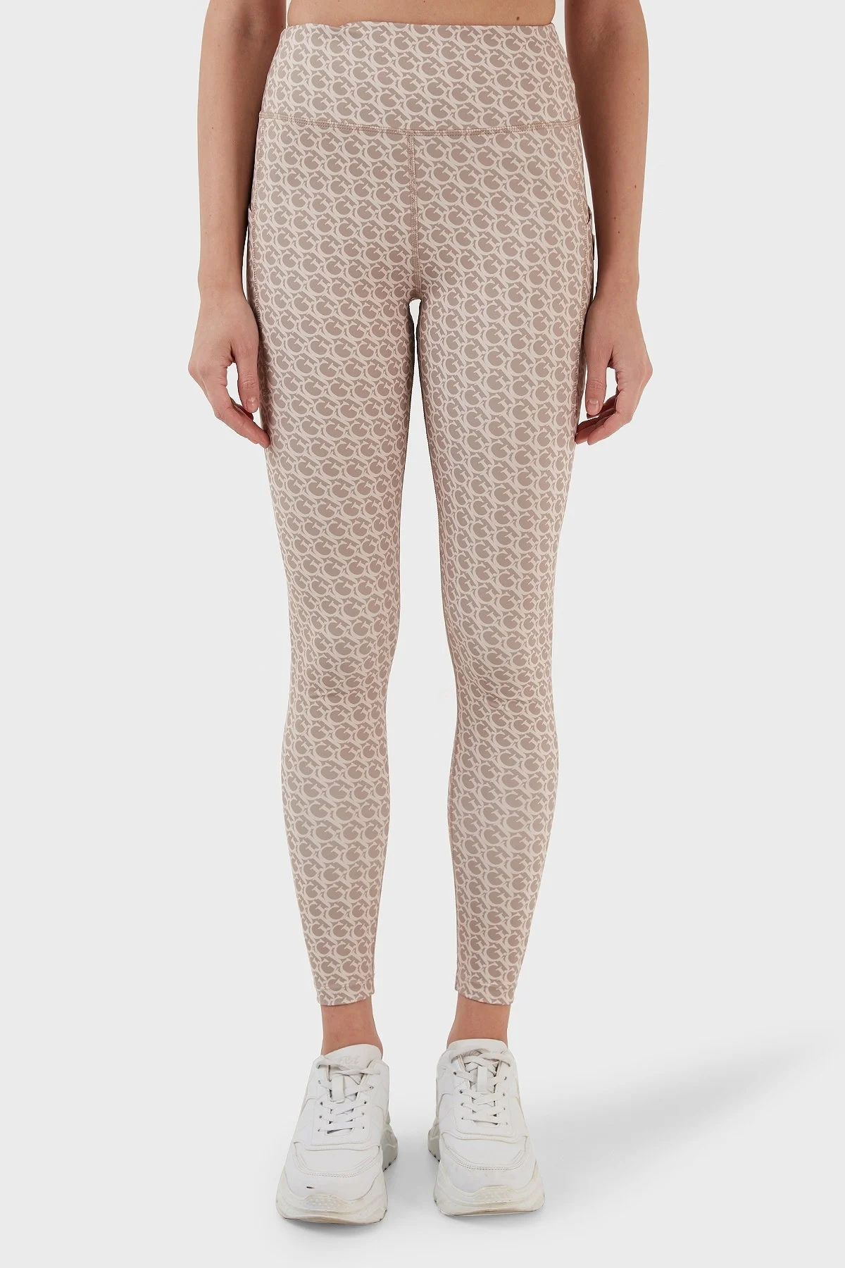 Guess Yüksek Bel Skinny Fit Gj Logomania Pantolon Bayan Tayt V3GB02MC03W P17X KAHVE - 2