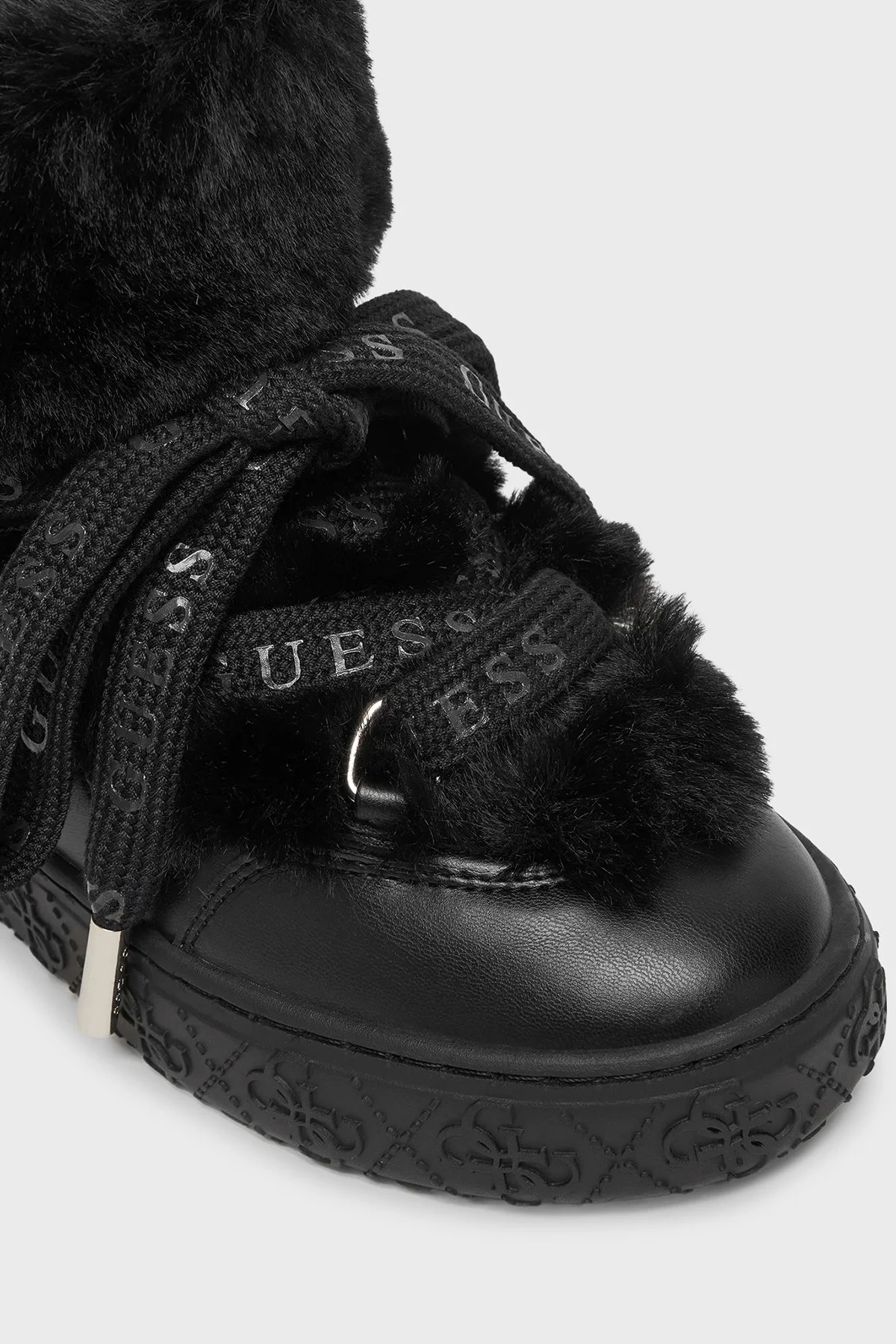Guess Yumuşak Tüy Detaylı Kalın Tabanlı FLFUEKFUR10 Bayan Bot FLFUEK FUR10 BLACK SİYAH - 12