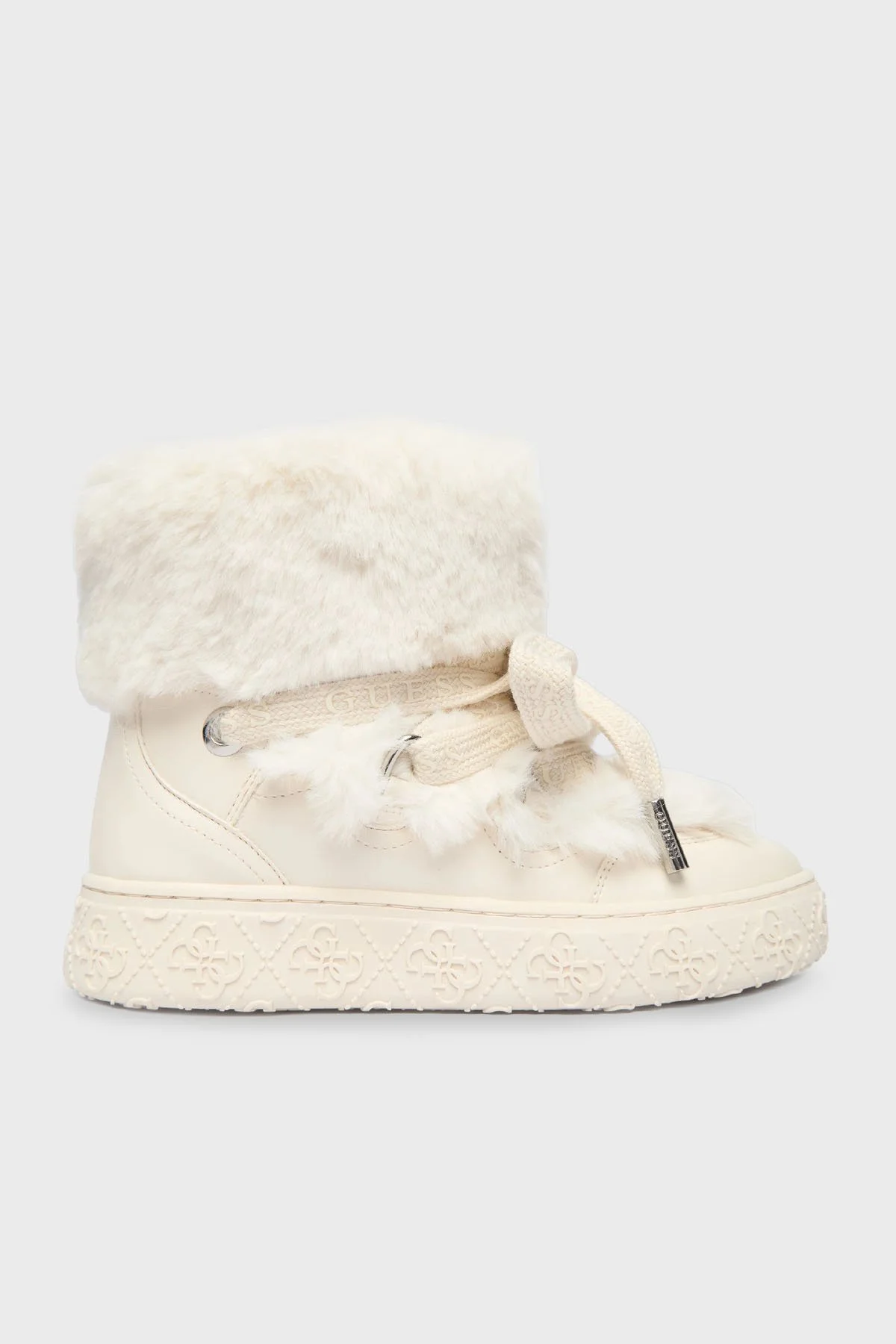 Guess Yumuşak Tüy Detaylı Kalın Tabanlı FLFUEKFUR10 Bayan Bot FLFUEK FUR10 IVORY BEYAZ - 7
