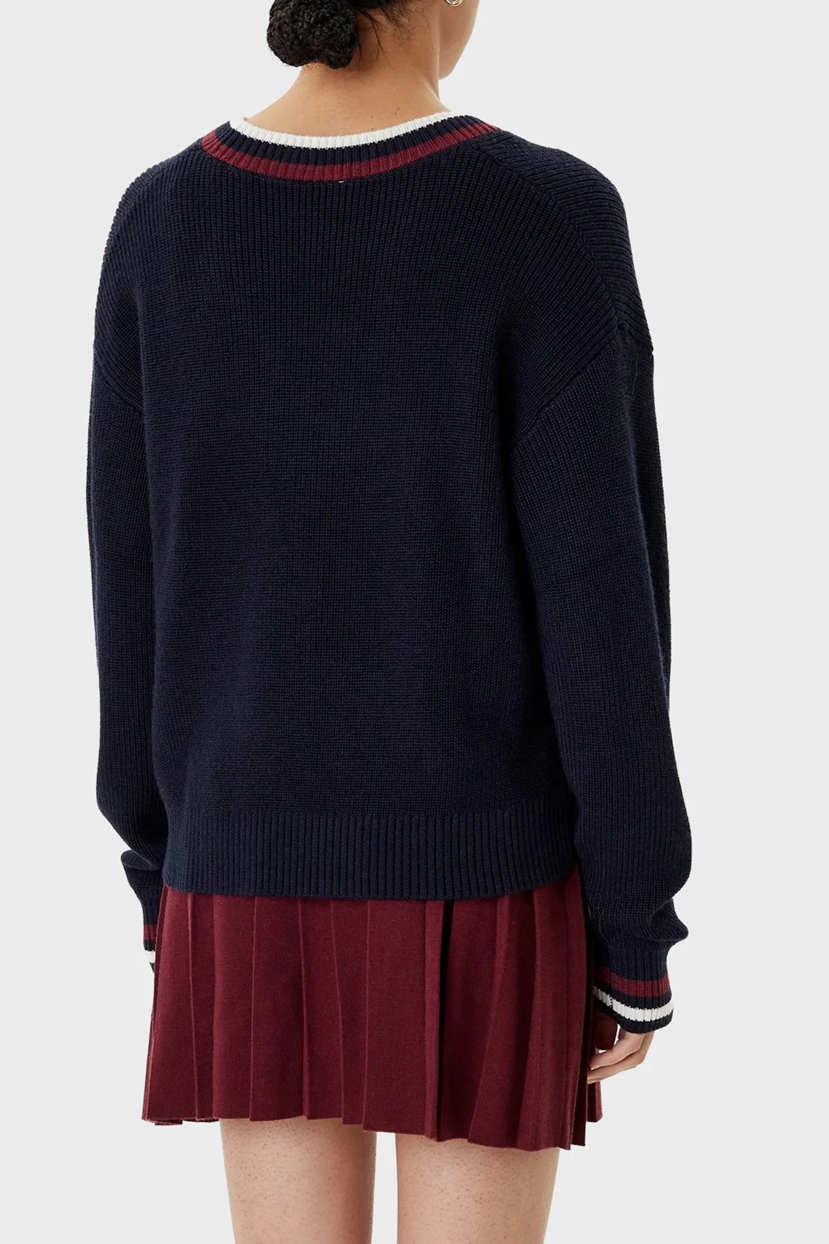 Guess Yün Karışımlı Regular Fit V Yaka V5BR01Z1152 Bayan Kazak V5BR01 Z1152 A74A LACİVERT - 3