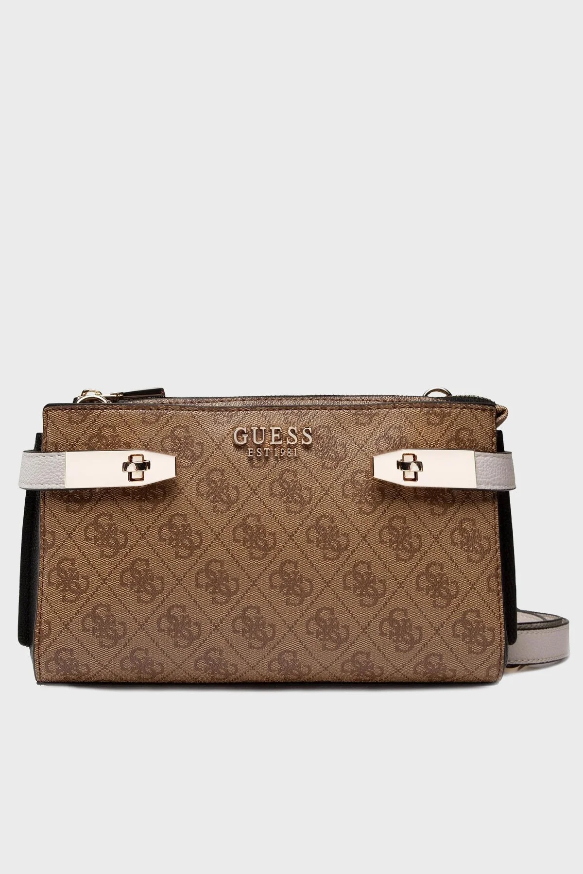 Guess Zadie Logolu Çıkarılabilir Omuz Askılı Mini Bayan Çanta HWSG8396720 LBL KAHVE - 1