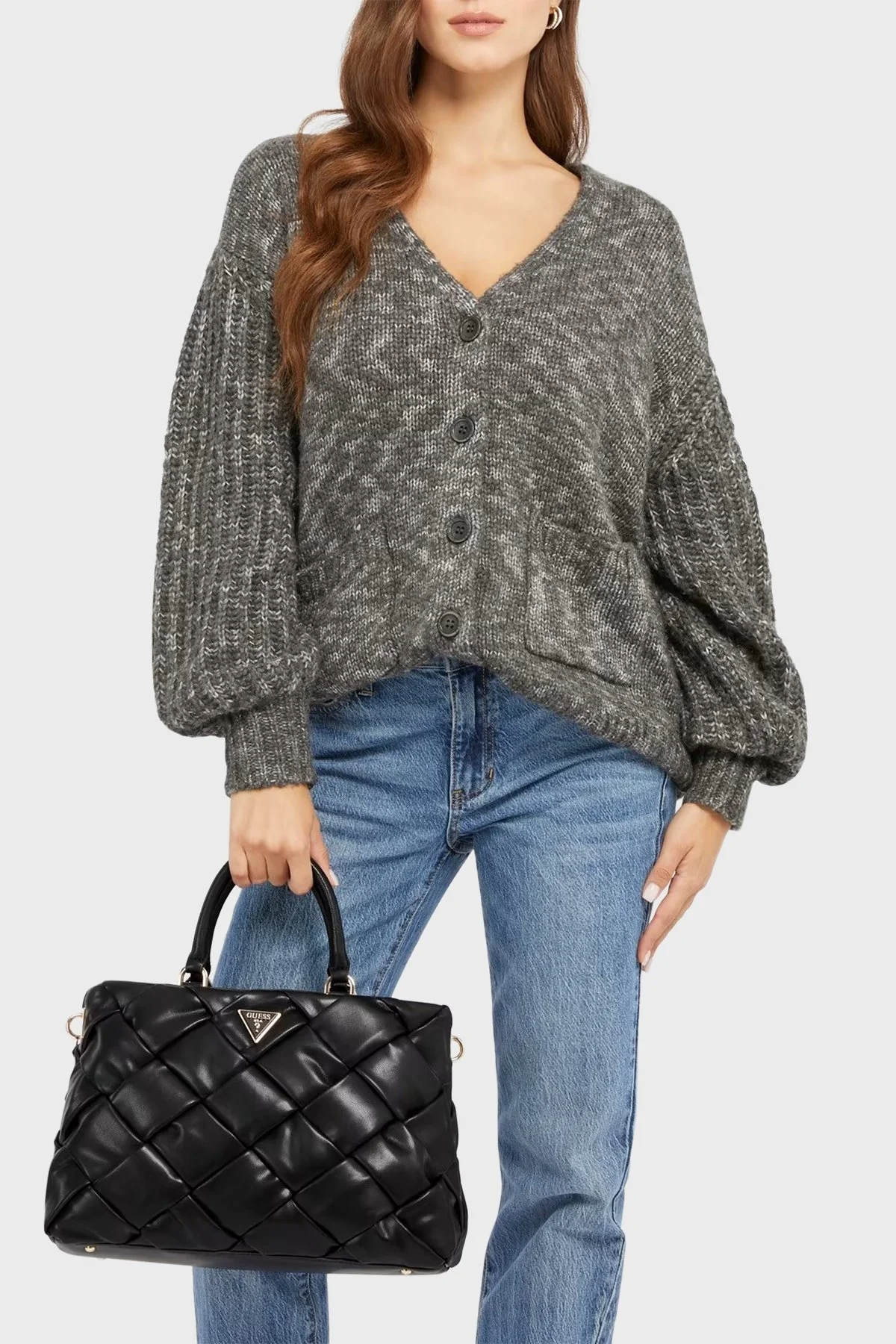 Guess Zaina Çıkarılabilir Omuz Askılı Bayan Çanta HWWG8986060 BLA SİYAH - 2