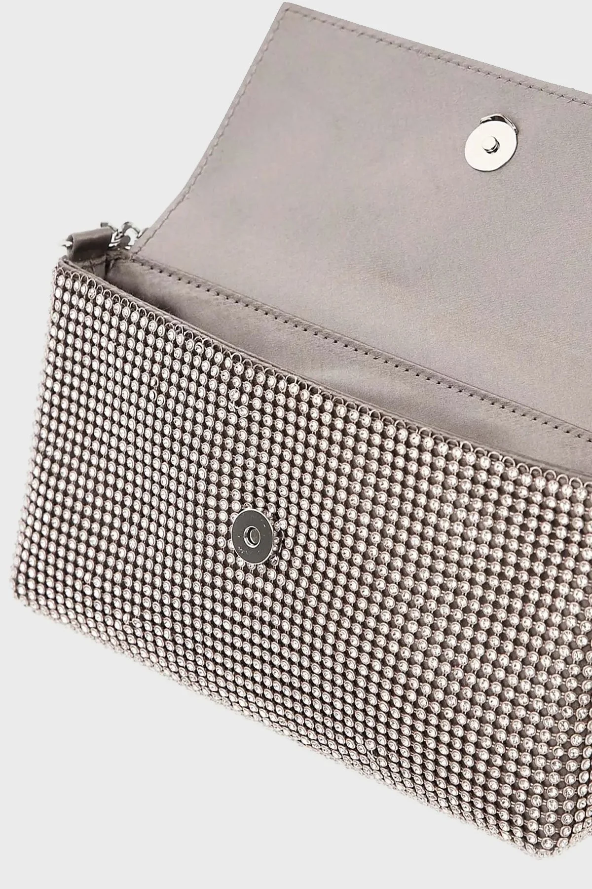 Guess Zalina Logolu Taşlı Çıkarılabilir Zincir Askılı HWRY9350700 Bayan Çanta HWRY93 50700 SIL GÜMÜŞ - 3