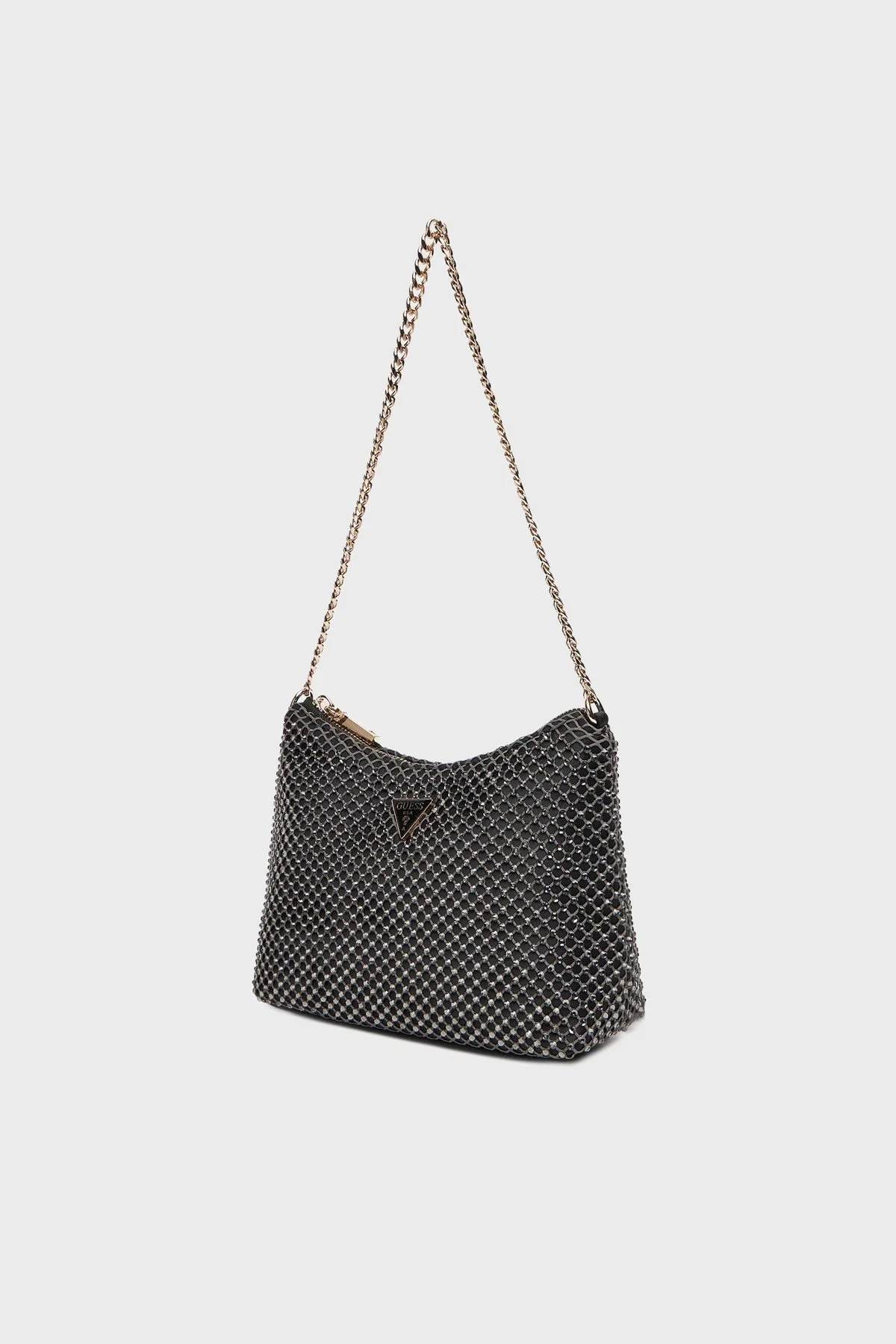 Guess Zalina Metal Hasır Logolu Zincir Askılı HWCE9350170 Bayan Çanta HWCE93 50170 PEW GÜMÜŞ - 6