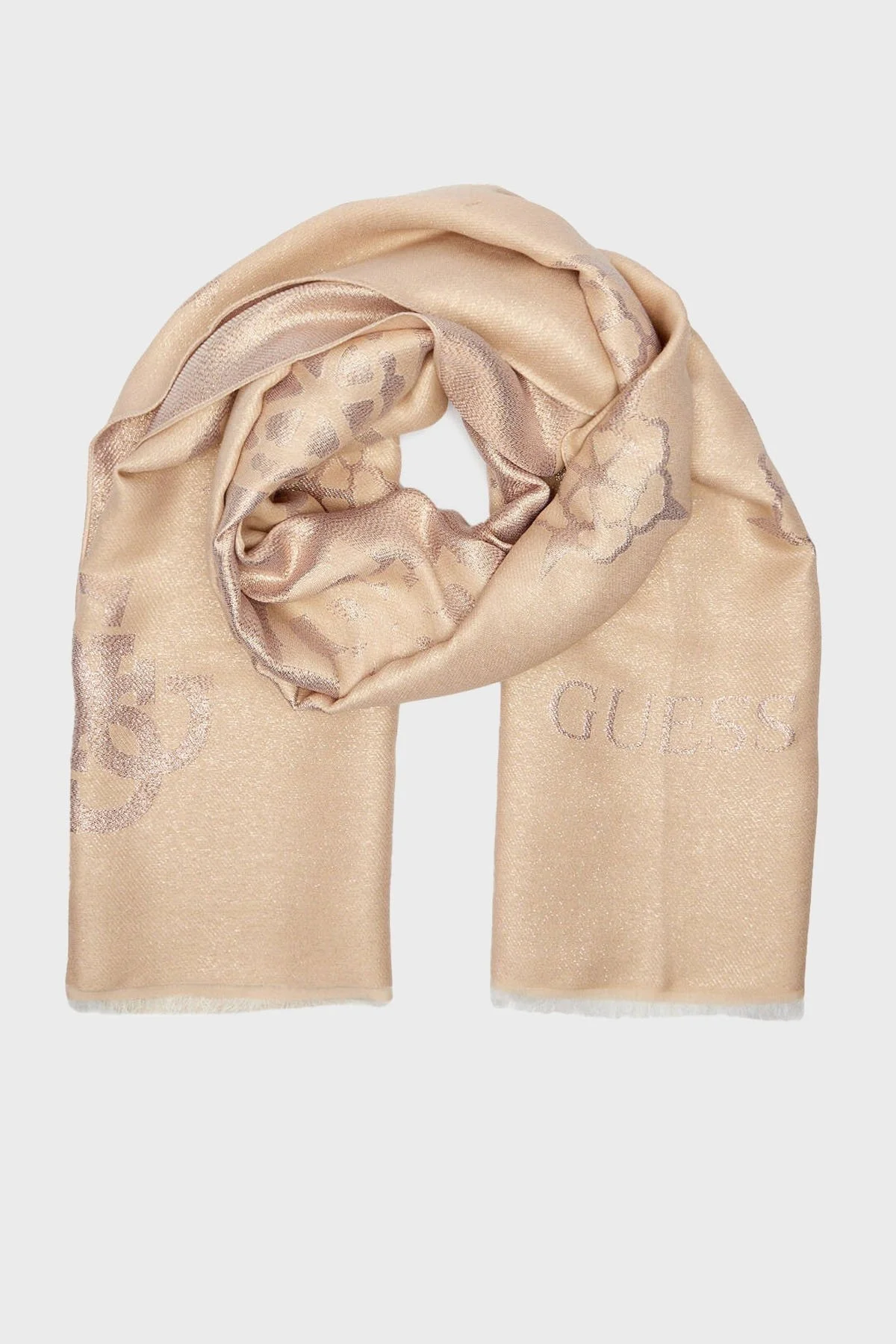 Guess Zalina Parlak Modal Karışımlı 80 x 180 cm Çift Taraflı AW5273VIS03 Bayan Şal AW5273 VIS03 GOL GOLD - 4