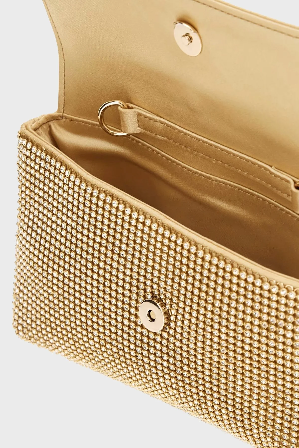 Guess Zalina Taşlı Çıkarılabilir Zincir Askılı Mini HWRP9350700 Bayan Çanta HWRP93 50700 GOL GOLD - 11