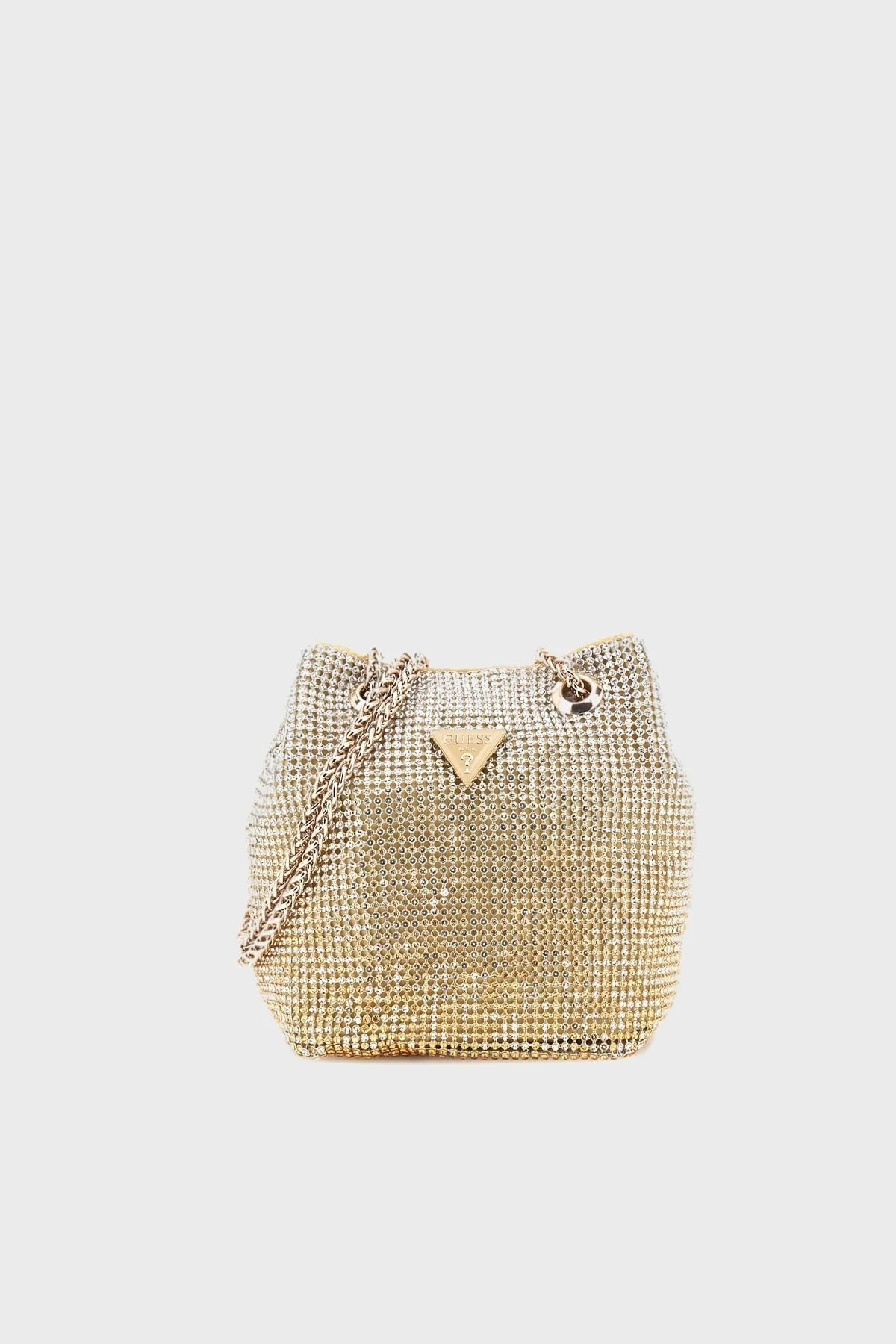 Guess Zalina Taşlı Zincir Askılı Mini HWOR9350750 Bayan Çanta HWOR93 50750 GOL GOLD - 1