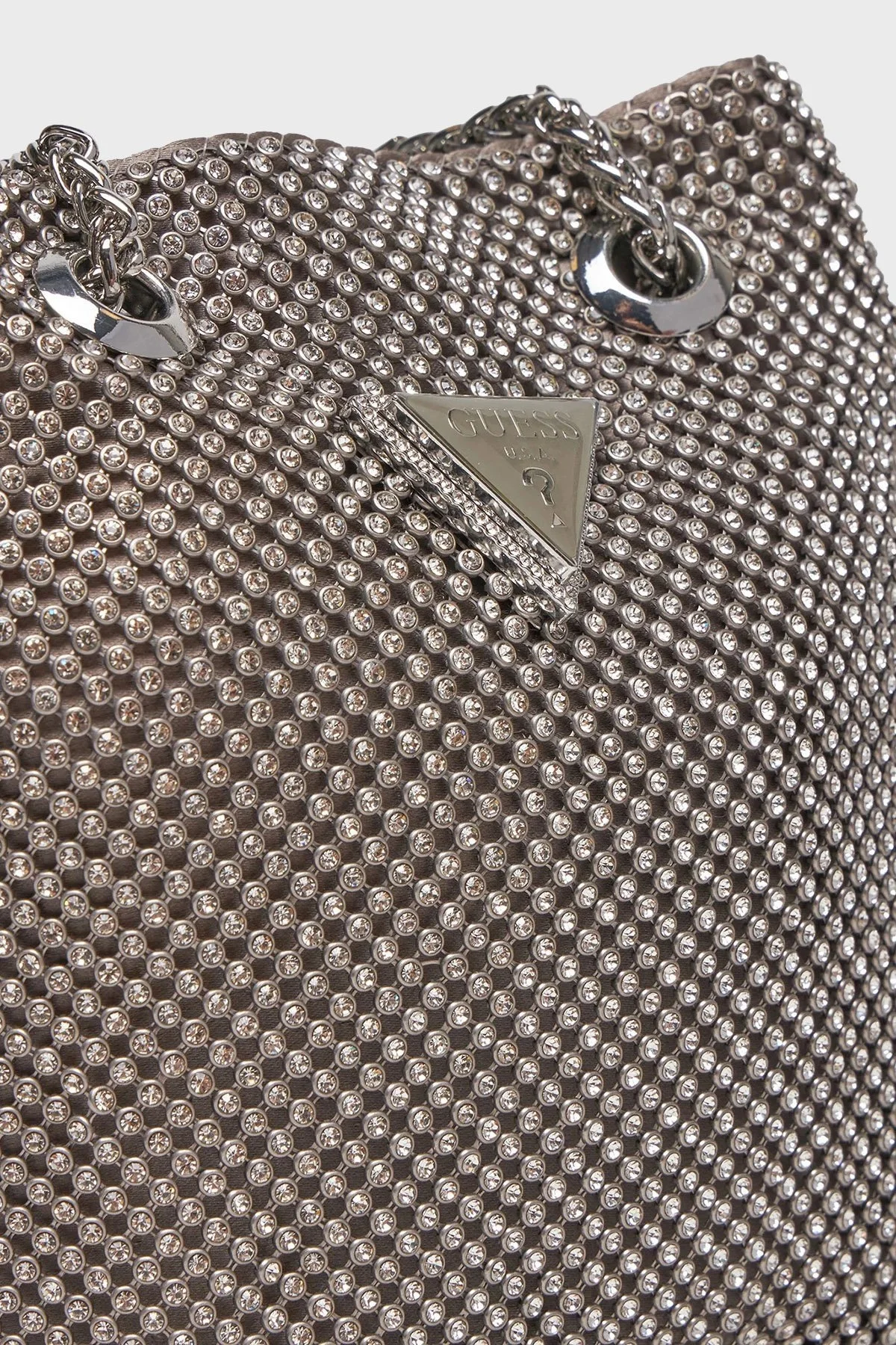 Guess Zalina Zincir Askılı Taşlı Mini HWRY9350750 Bayan Çanta HWRY93 50750 SIL GÜMÜŞ - 9