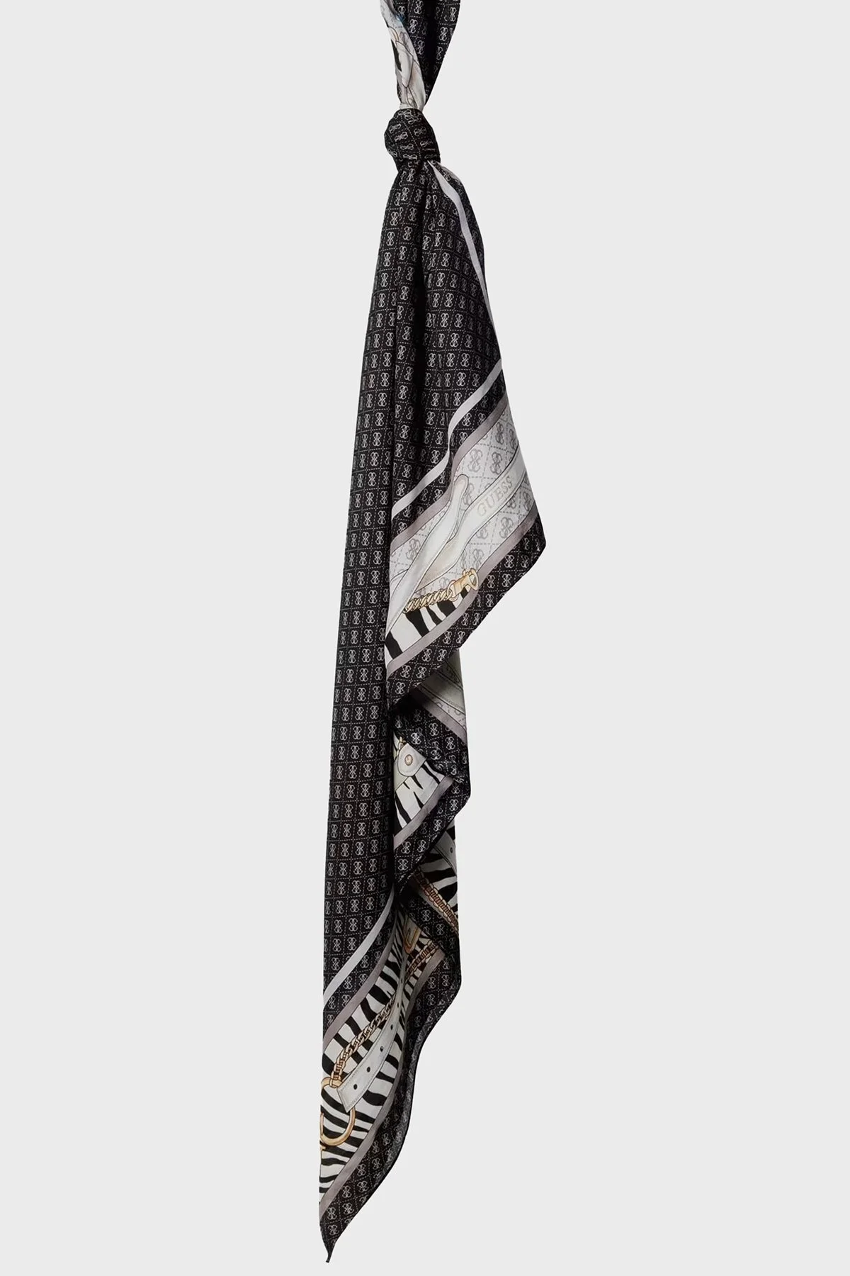 Guess Zamira 4G Logo Baskılı 130 x 130 cm AW5302SIL03 Bayan Şal AW5302 SIL03 CLO ANTRASİT - 6