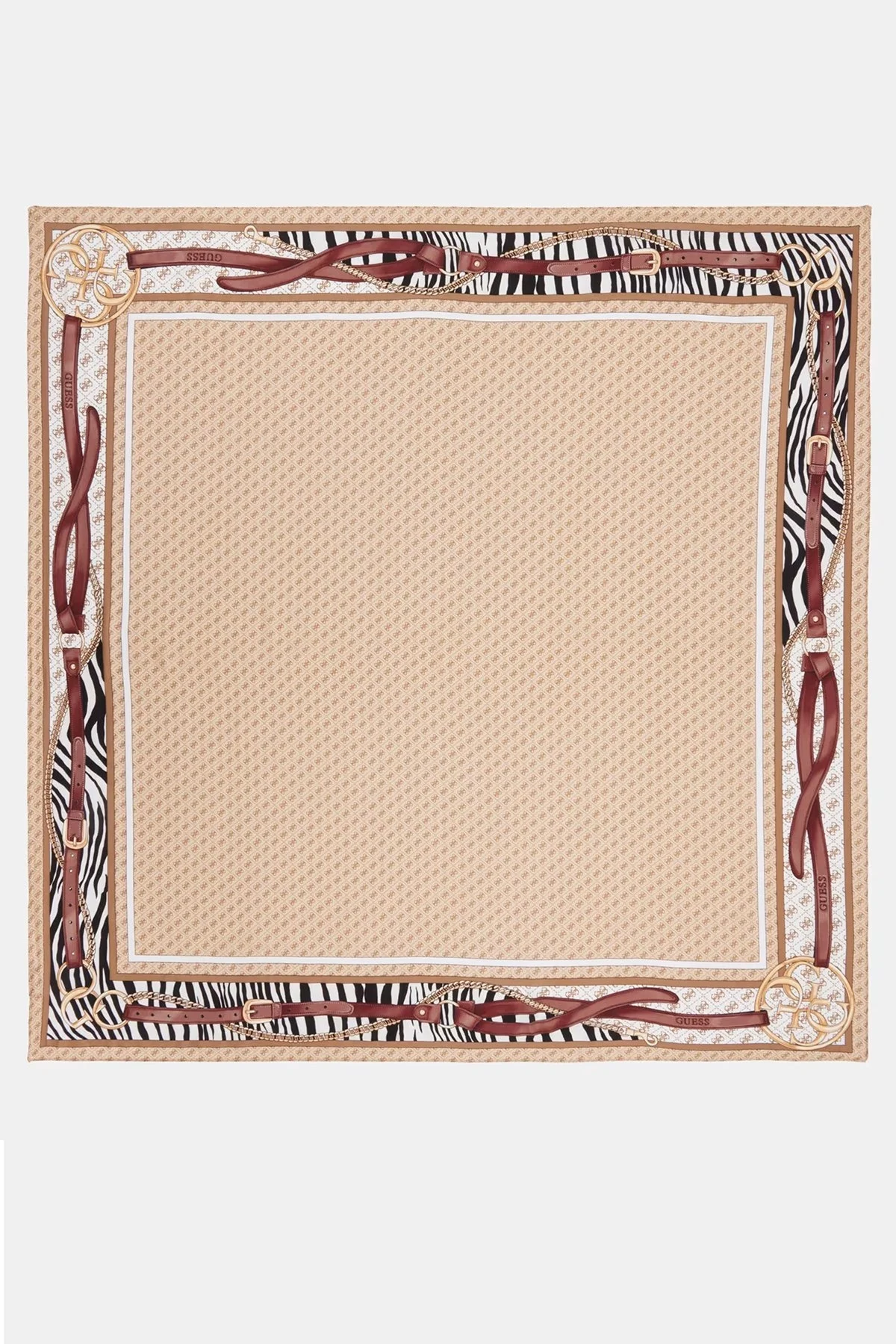 Guess Zamira 4G Logo Baskılı 130 x 130 cm AW5302SIL03 Bayan Şal AW5302 SIL03 LTL KAHVE - 4