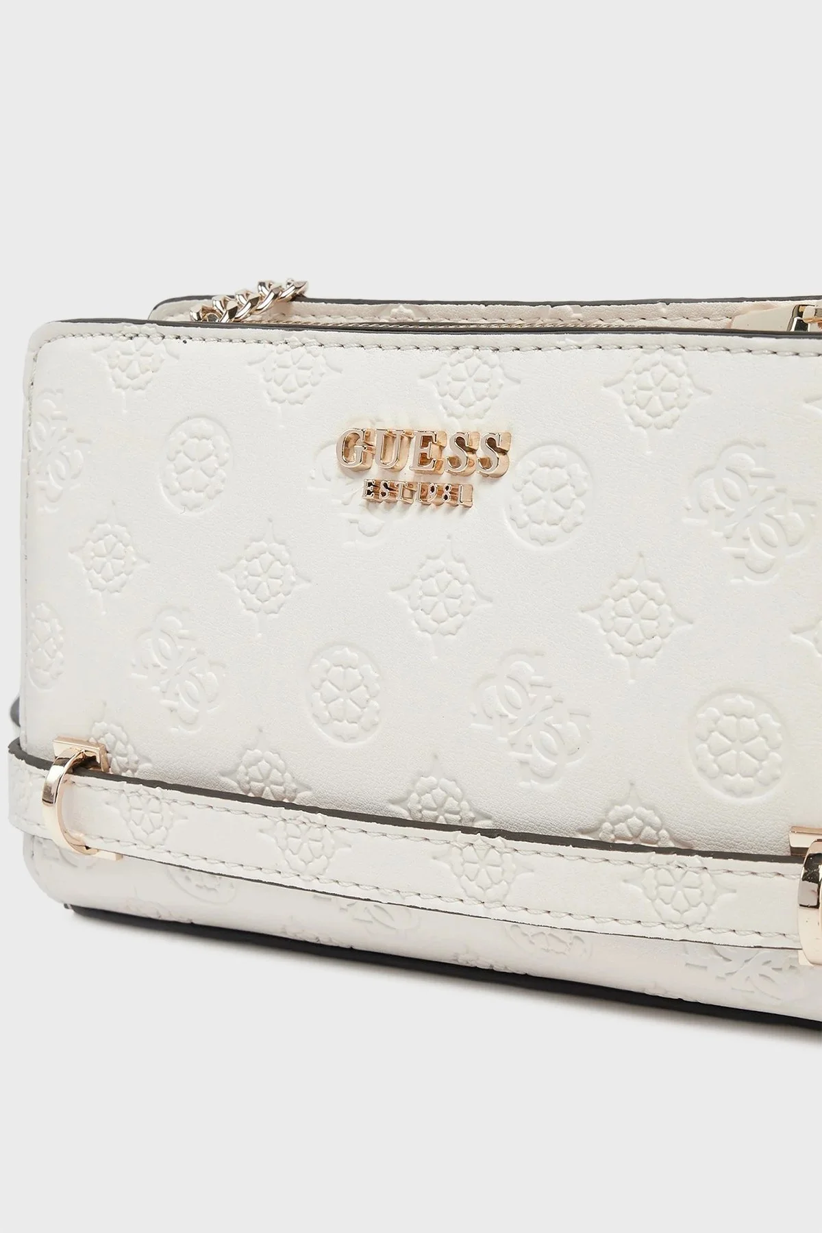 Guess Zarela 4G Logolu Zincir Askılı HWPD9630720 Bayan Çanta HWPD96 30720 OFL BEYAZ - 9