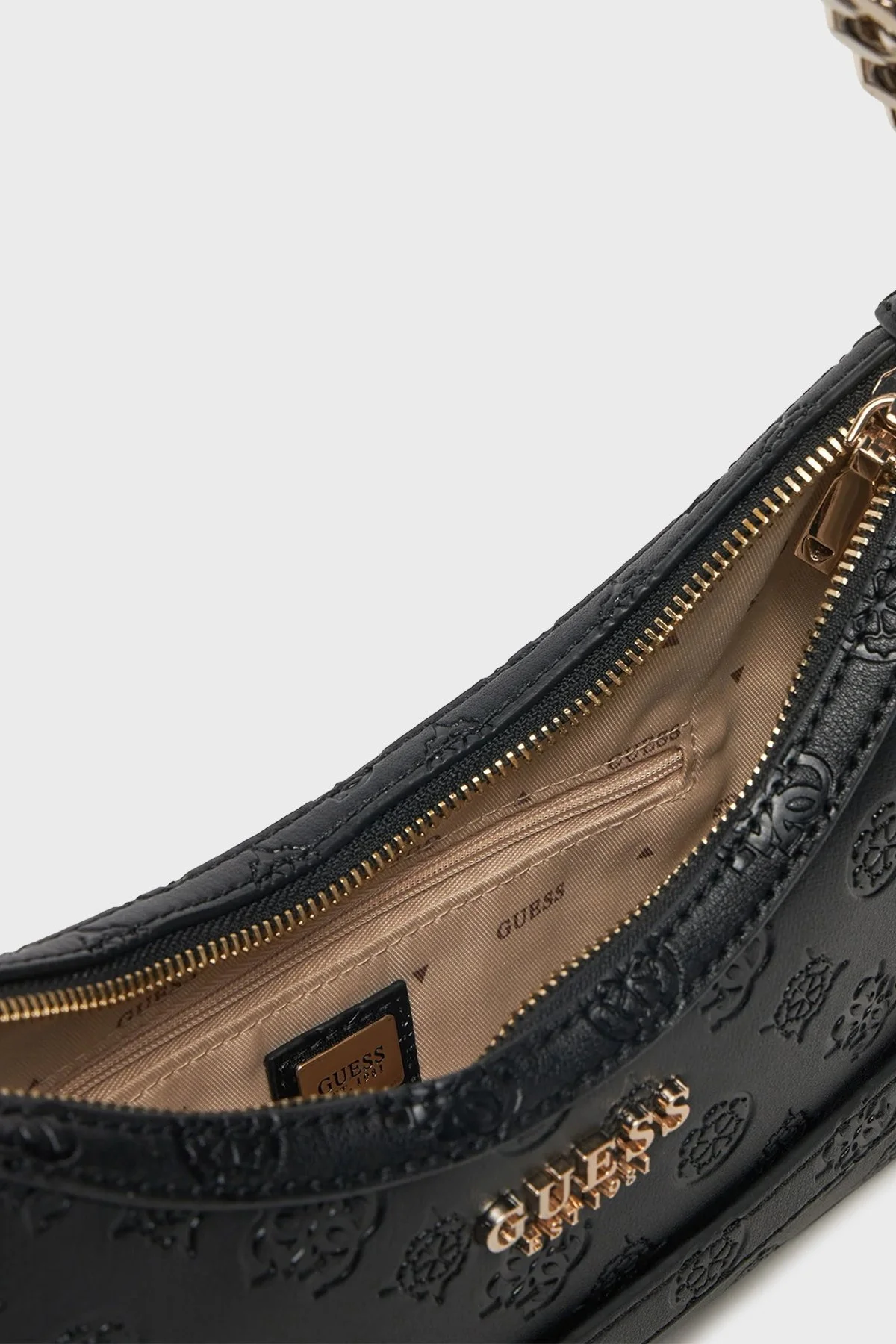 Guess Zarela Kabartmalı Logo Baskılı Ayarlanabilir Askılı HWPD9630180 Bayan Çanta HWPD96 30180 BLO SİYAH - 9