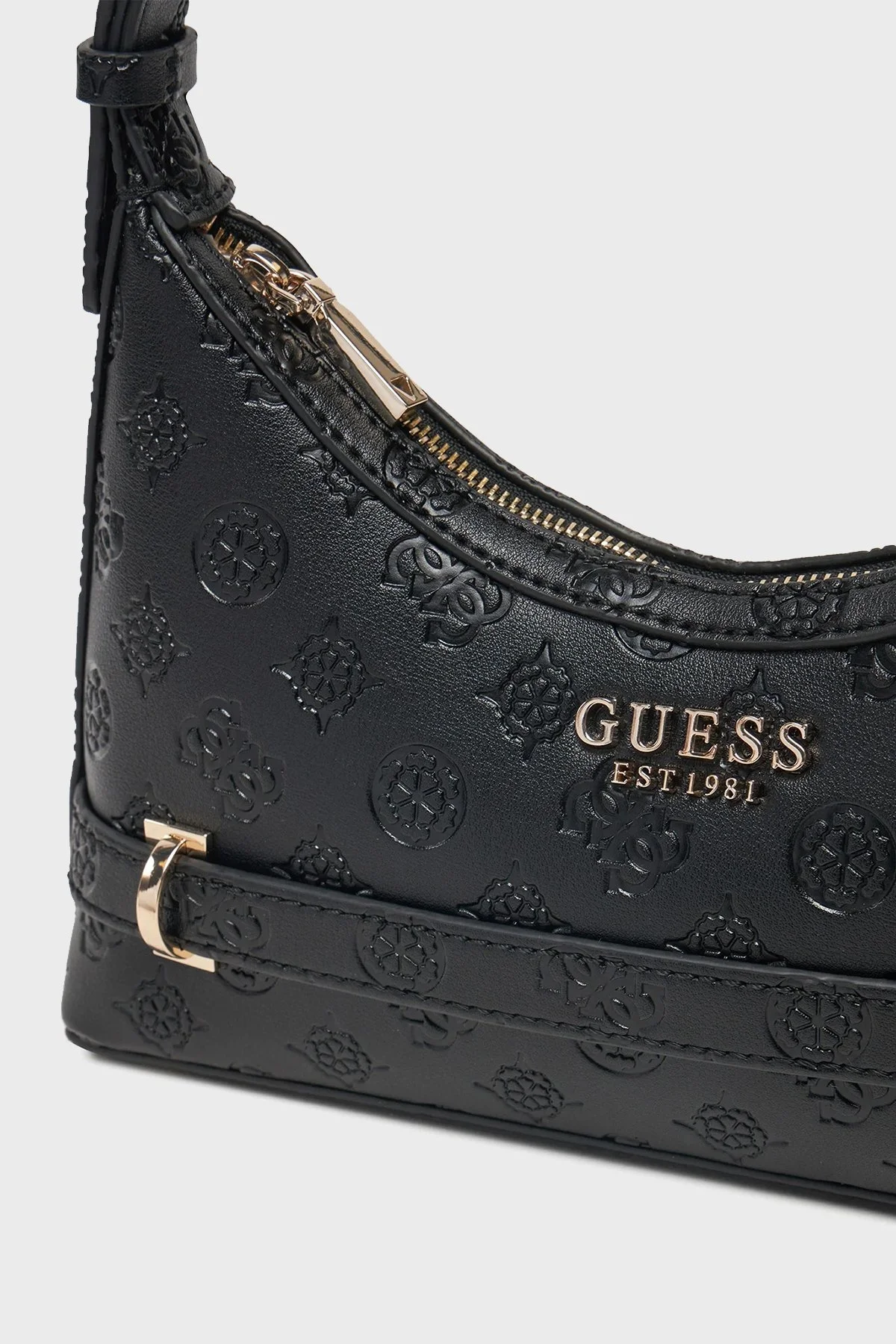 Guess Zarela Kabartmalı Logo Baskılı Ayarlanabilir Askılı HWPD9630180 Bayan Çanta HWPD96 30180 BLO SİYAH - 10