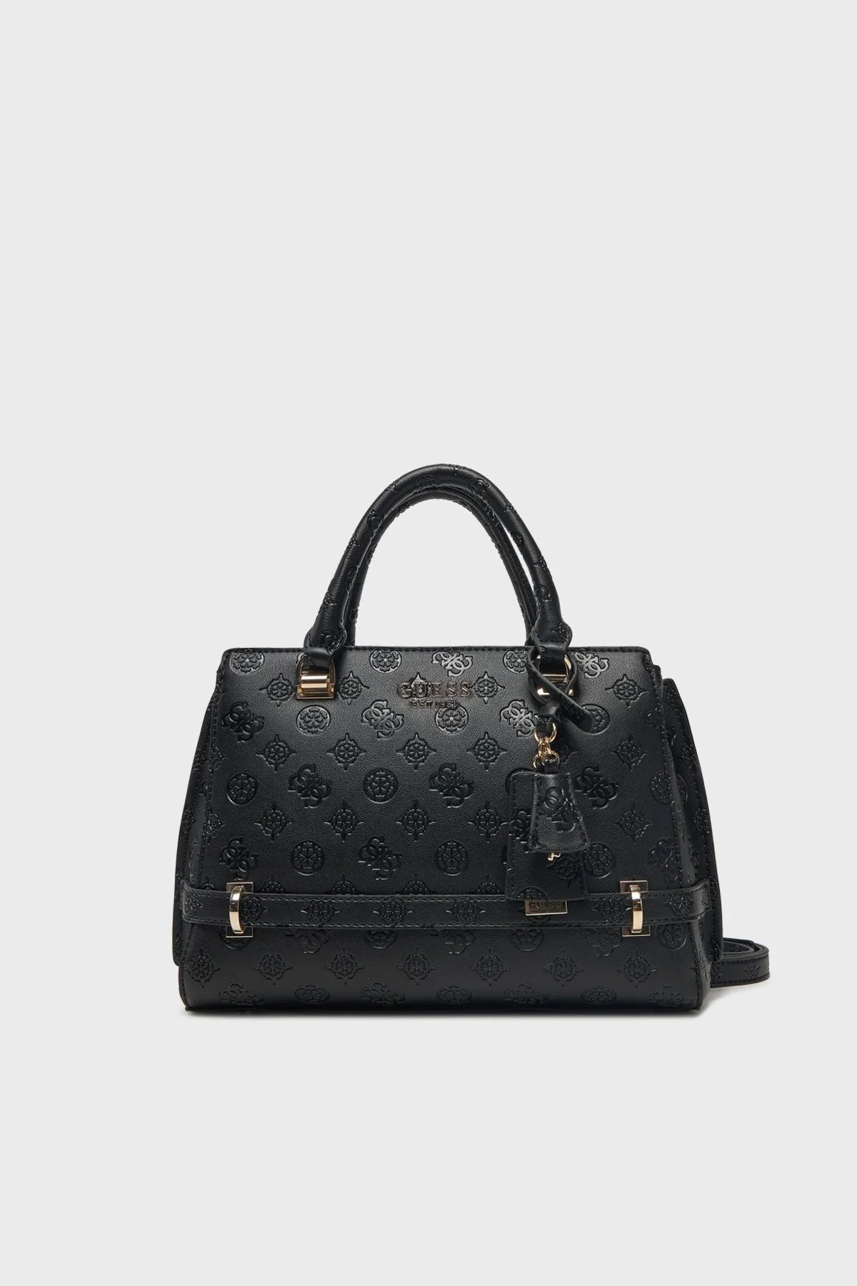Guess Zarela Kabartmalı Logo Baskılı Çıkarılabilir Askılı HWPD9630060 Bayan Çanta HWPD96 30060 BLO SİYAH - 6
