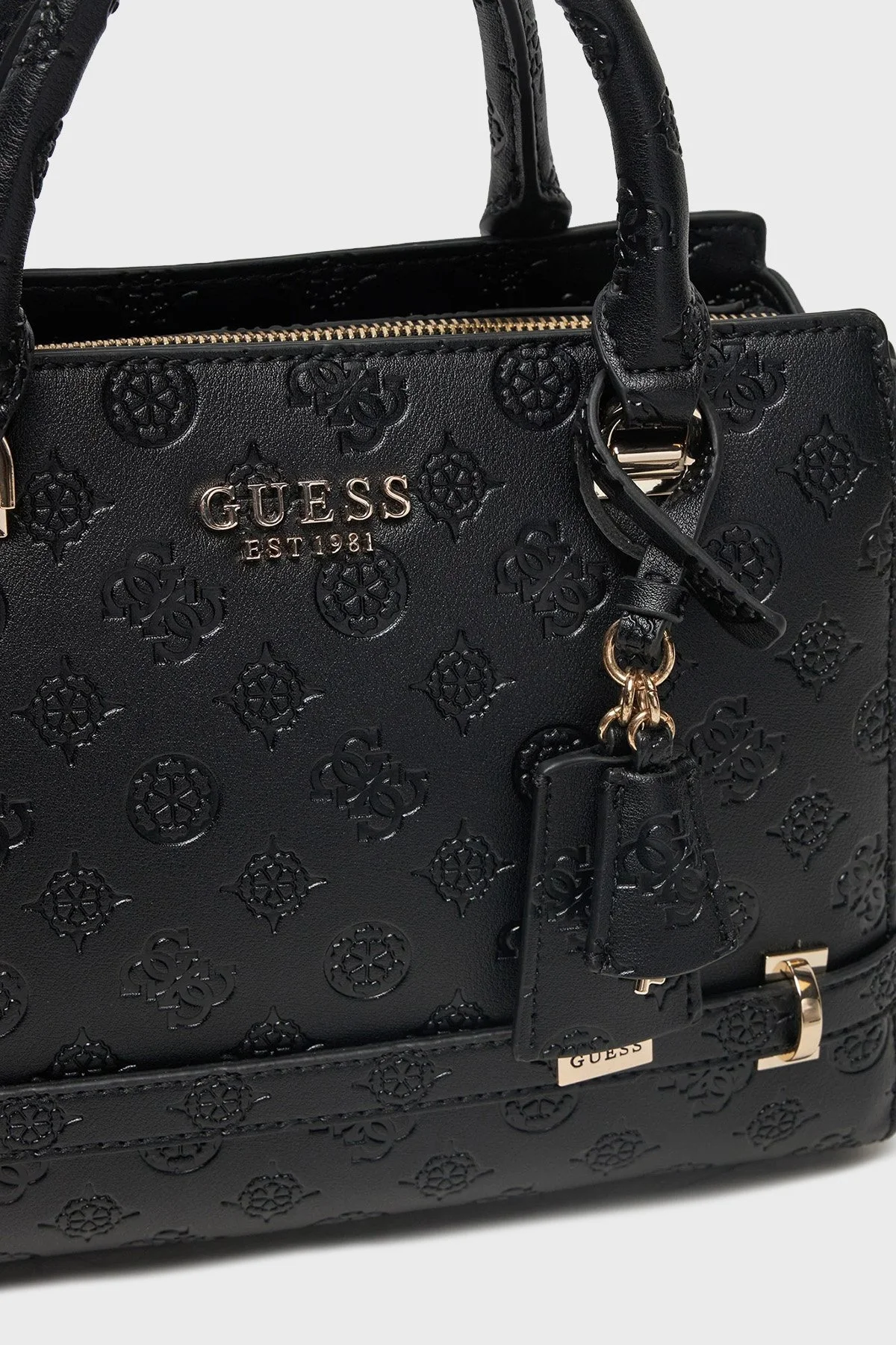 Guess Zarela Kabartmalı Logo Baskılı Çıkarılabilir Askılı HWPD9630060 Bayan Çanta HWPD96 30060 BLO SİYAH - 10