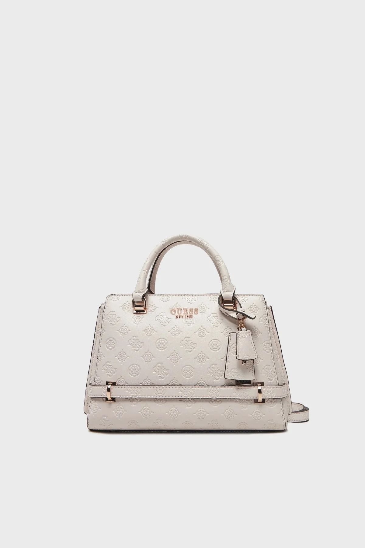Guess Zarela Kabartmalı Logo Baskılı Çıkarılabilir Askılı HWPD9630060 Bayan Çanta HWPD96 30060 OFL BEYAZ - 6