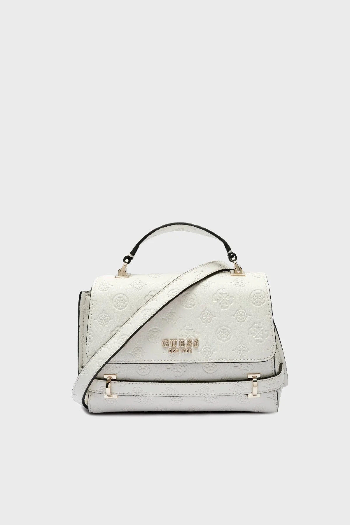 Guess Zarela Kabartmalı Logo Baskılı Çıkarılabilir Askılı HWPD9630200 Bayan Çanta HWPD96 30200 OFL BEYAZ - 7