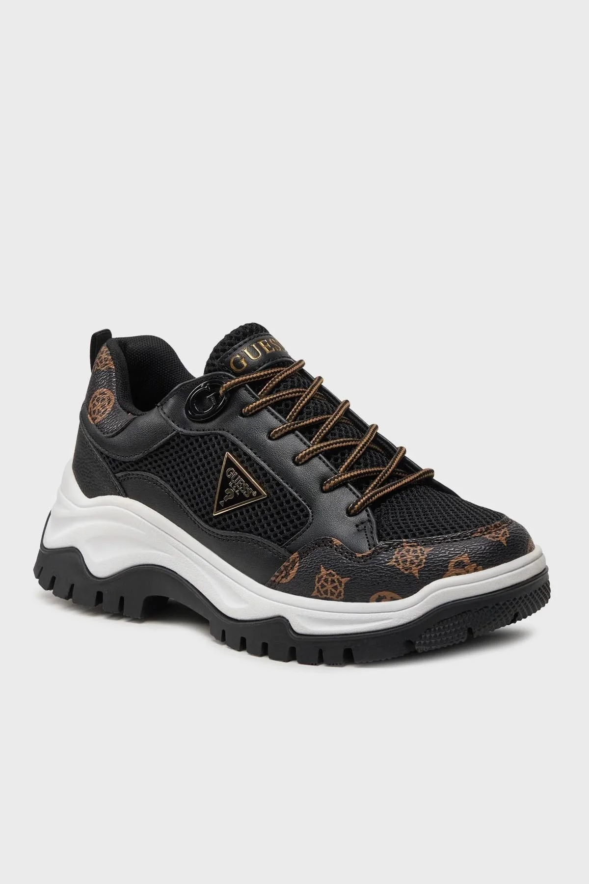 Guess Zaylin2 Logolu Kalın Tabanlı Sneaker FLJZY2FAL12 Bayan Ayakkabı FLJZY2 FAL12 BLKBR SİYAH-KAHVE - 6