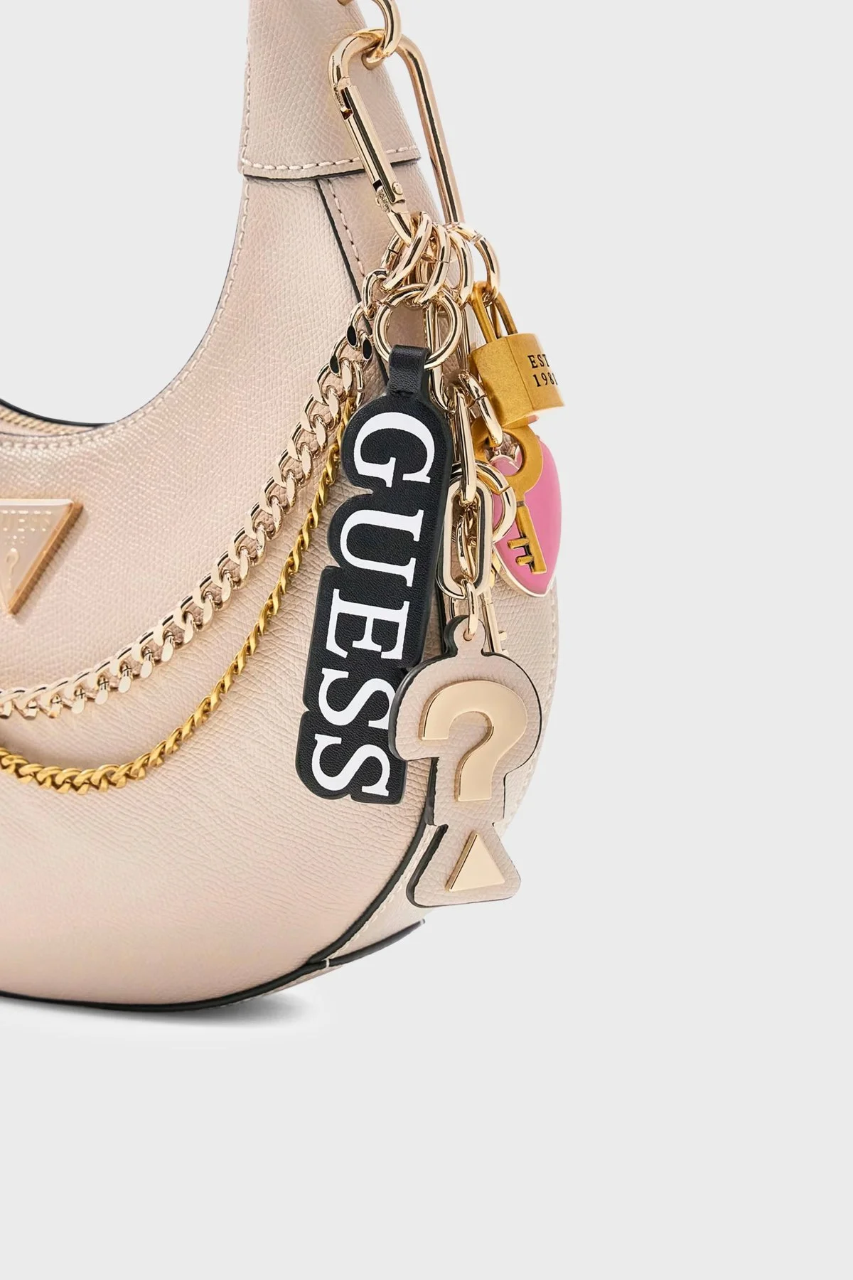Guess Zincir Detaylı Ayarlanabilir Askılı HWBG9899180 Kadın Çanta HWBG98 99180 LTA BEJ - 5