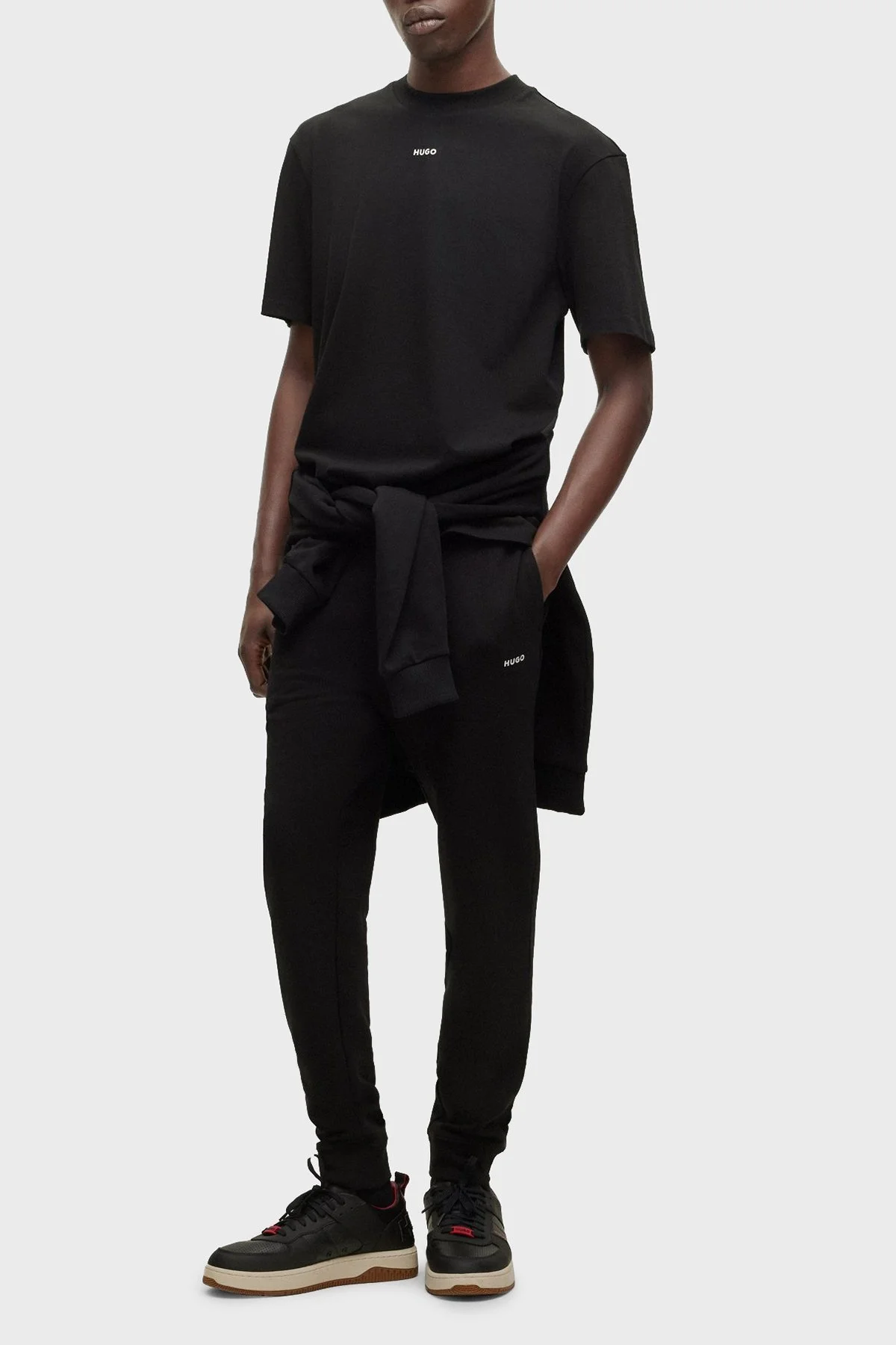 Hugo % 100 Pamuk Bisiklet Yaka Relaxed Fit Erkek T Shirt 50488330 001 SİYAH - 3