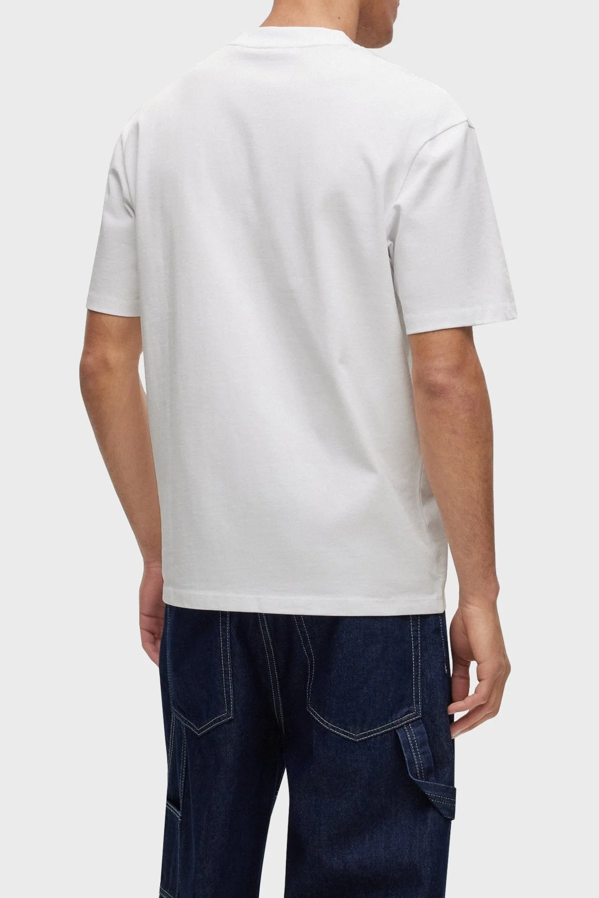 Hugo % 100 Pamuk Bisiklet Yaka Relaxed Fit Erkek T Shirt 50488330 100 BEYAZ - 2