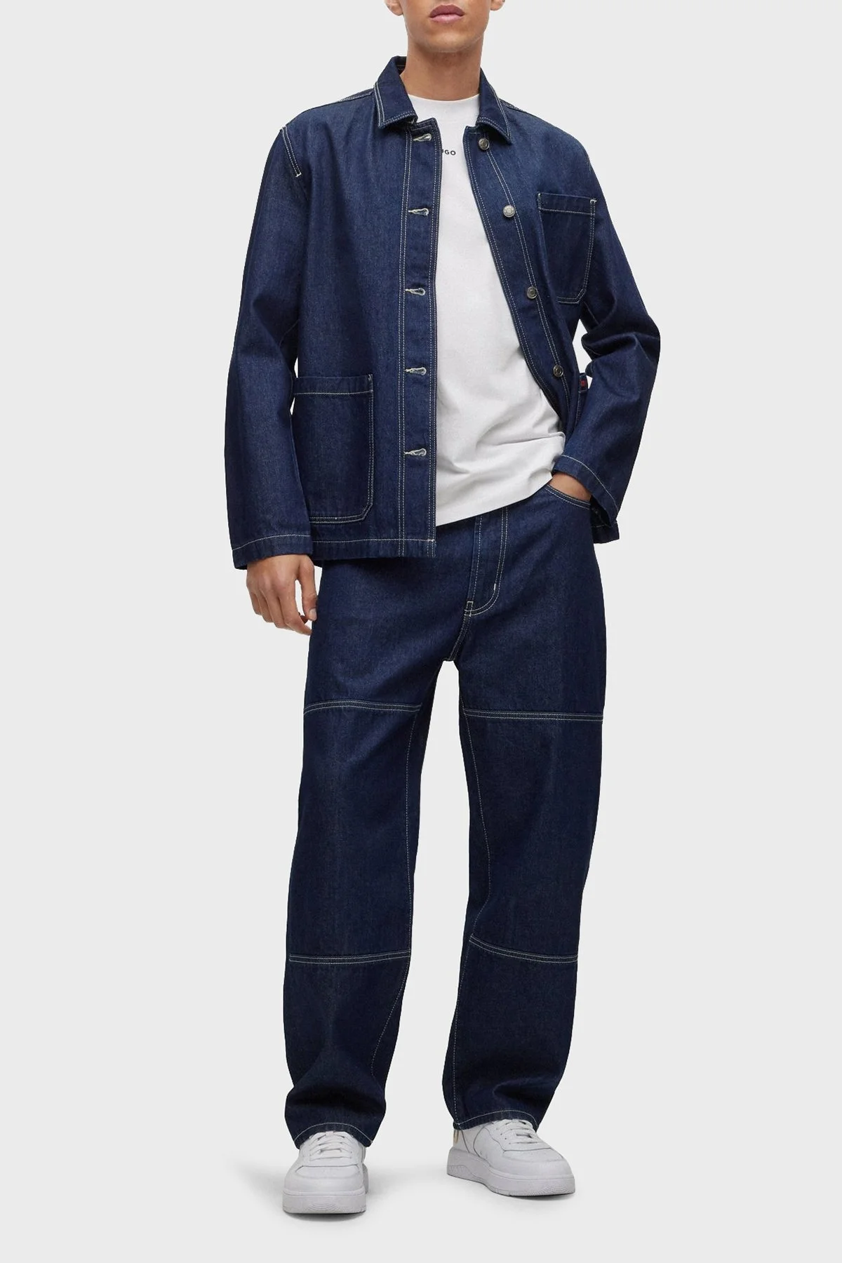 Hugo % 100 Pamuk Bisiklet Yaka Relaxed Fit Erkek T Shirt 50488330 100 BEYAZ - 3