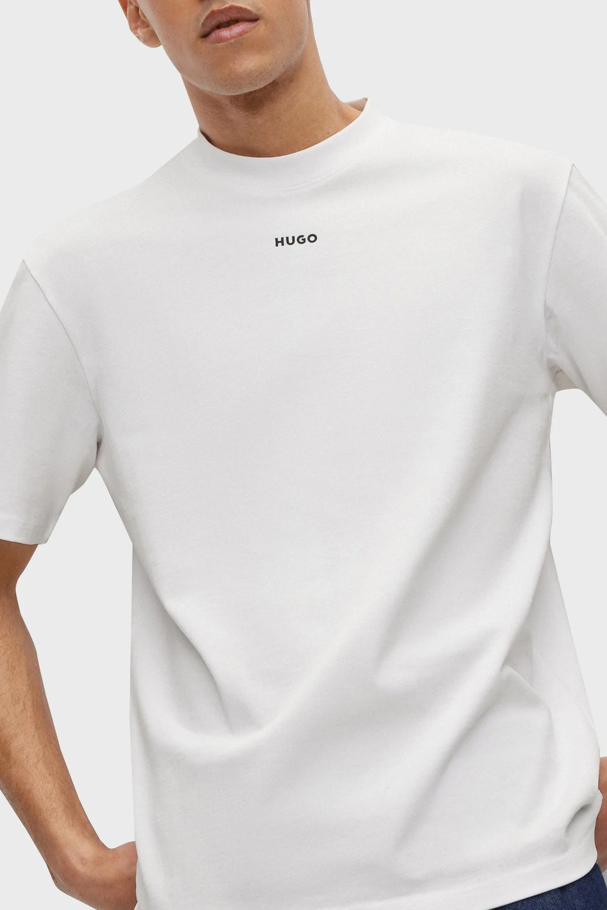 Hugo % 100 Pamuk Bisiklet Yaka Relaxed Fit Erkek T Shirt 50488330 100 BEYAZ - 4