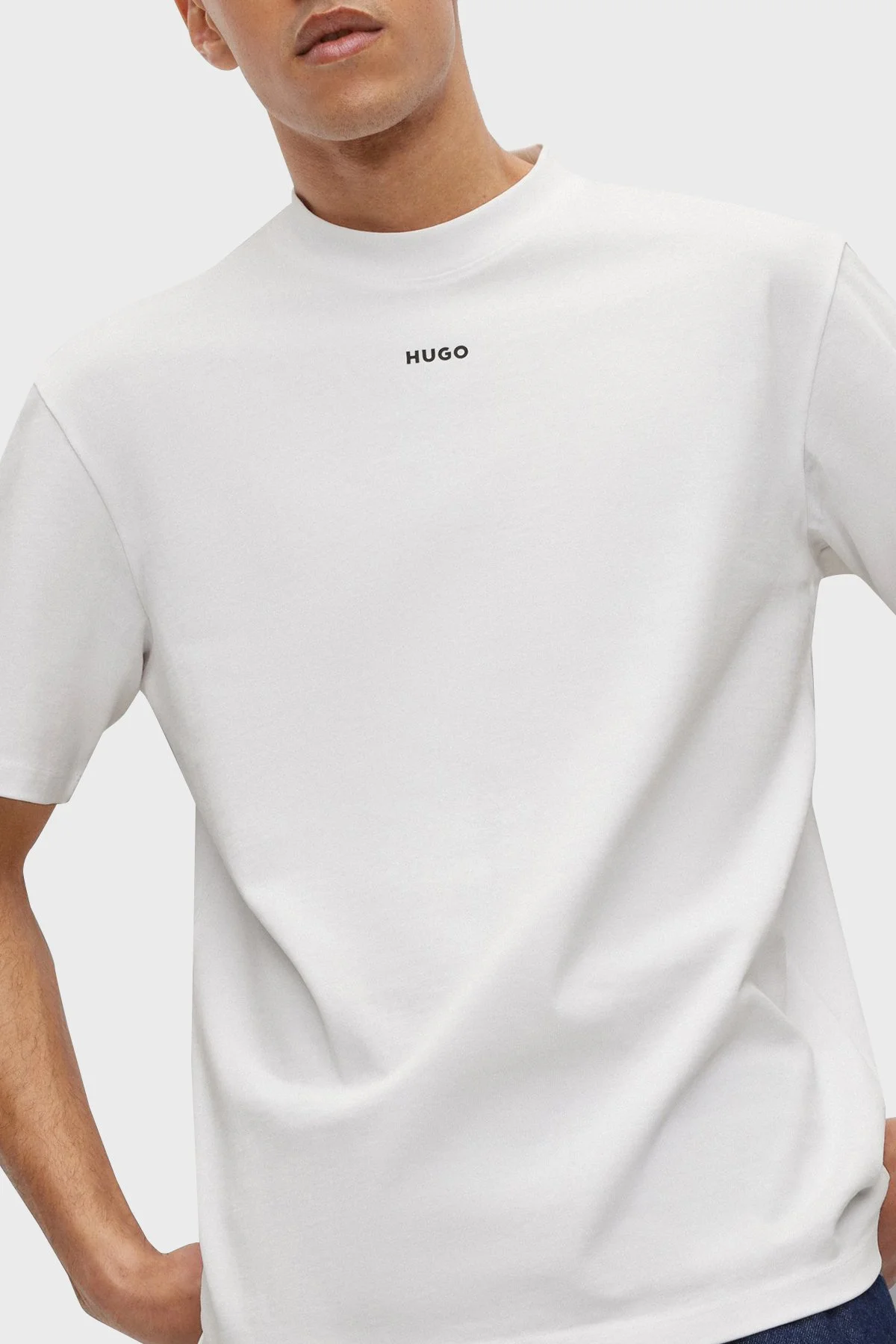 Hugo % 100 Pamuk Bisiklet Yaka Relaxed Fit Erkek T Shirt 50488330 100 BEYAZ - 4