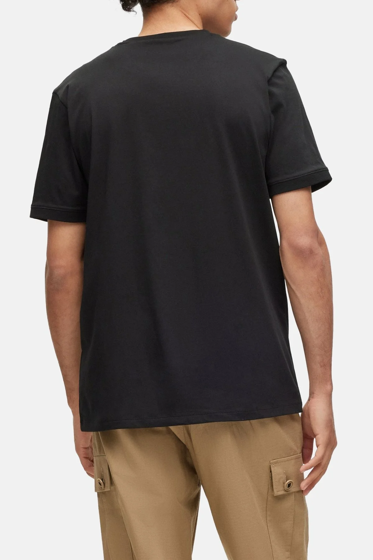 Hugo % 100 Pamuk Jarse Bisiklet Yaka Logolu Regular Fit Erkek T Shirt 50495635 001 SİYAH - 2