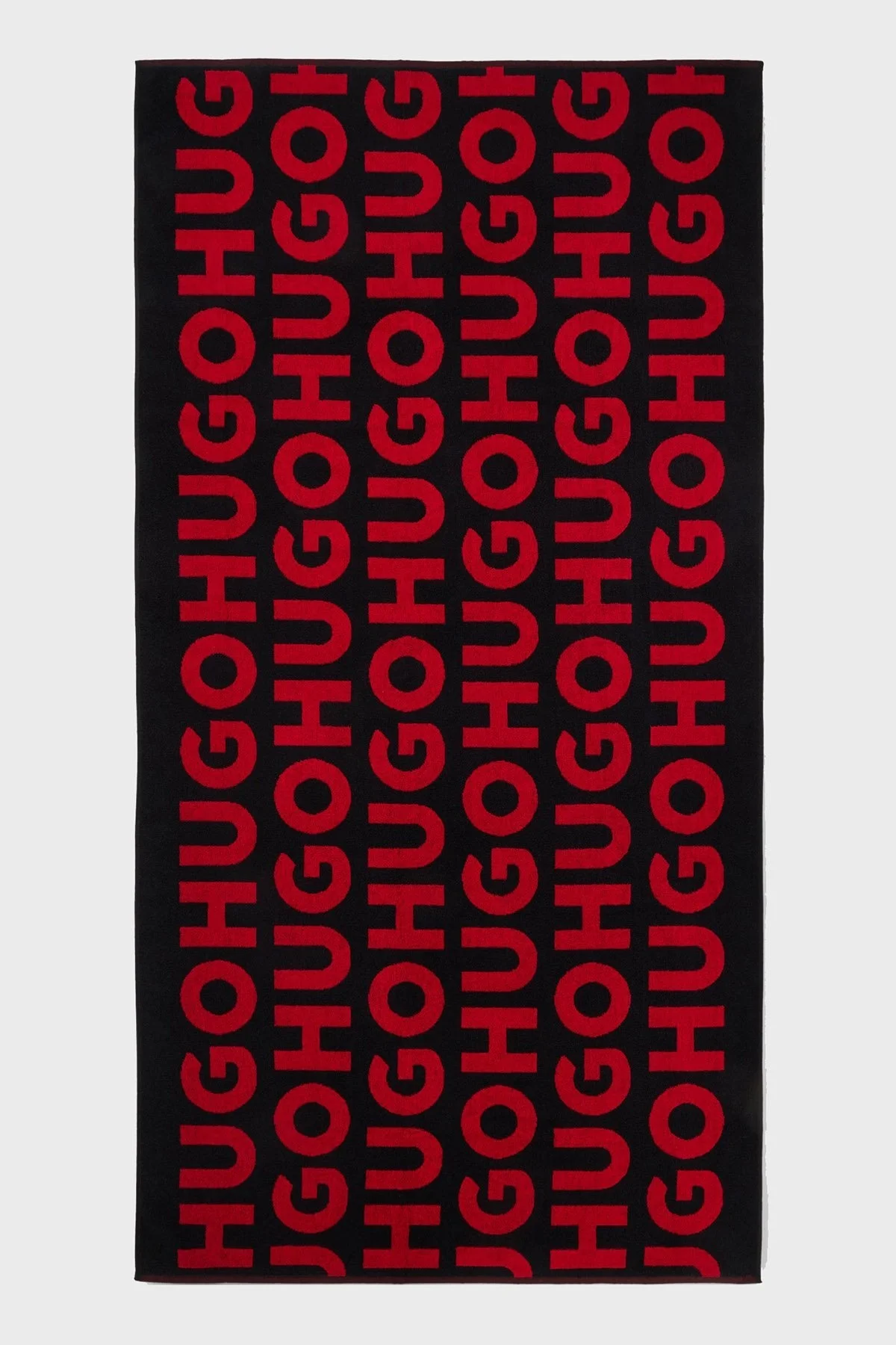 Hugo % 100 Pamuk Logolu 180*90 cm Erkek Plaj Havlusu 50539992 002 SİYAH-KIRMIZI - 2