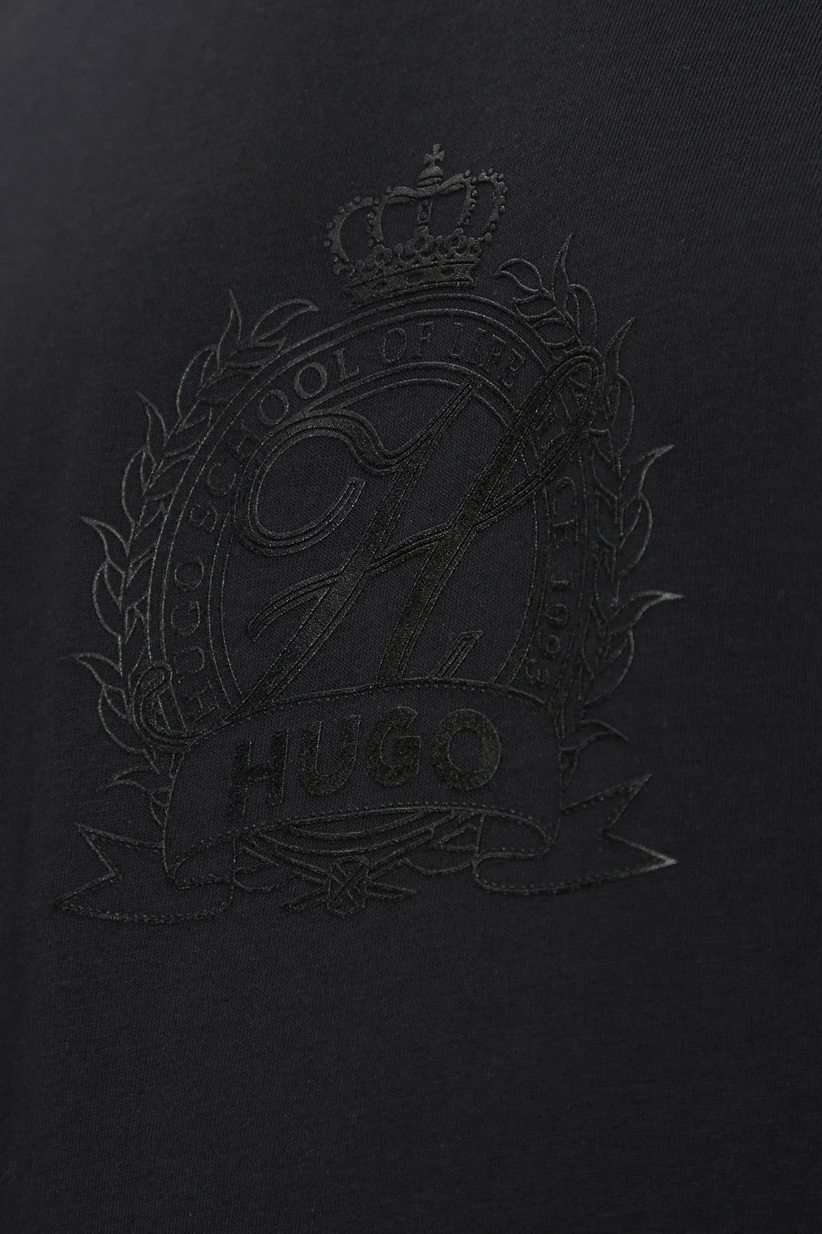 Hugo % 100 Pamuk Logolu Regular Fit Bisiklet Yaka Erkek T Shirt 50538246 001 SİYAH - 5